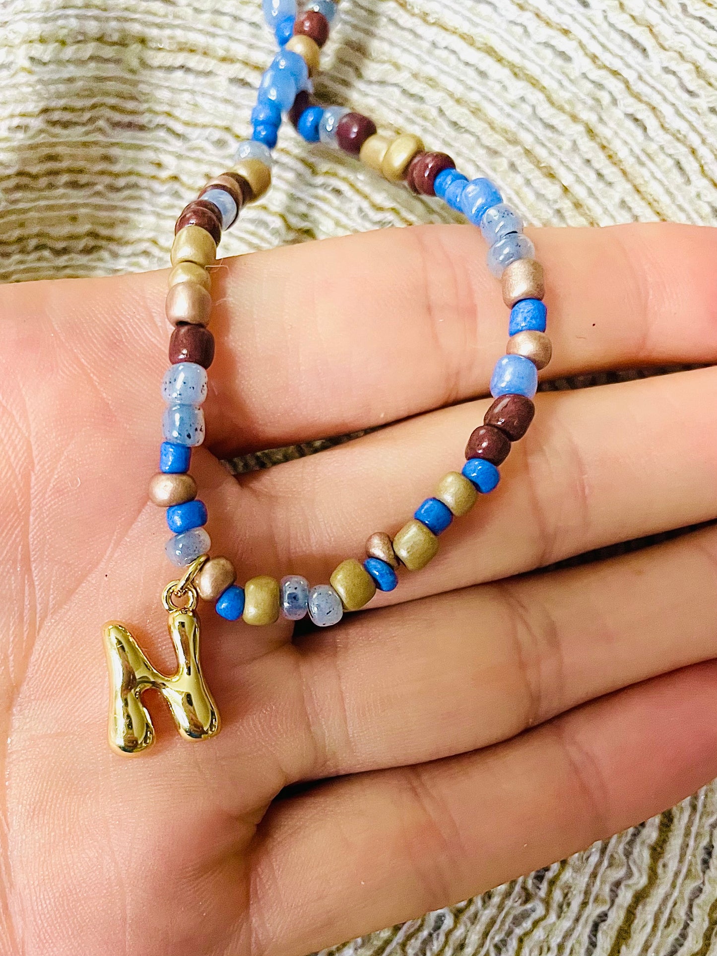 Colorful Beaded Initial Necklace for Women, Charm Necklaces for Women, Girls Jewelry
