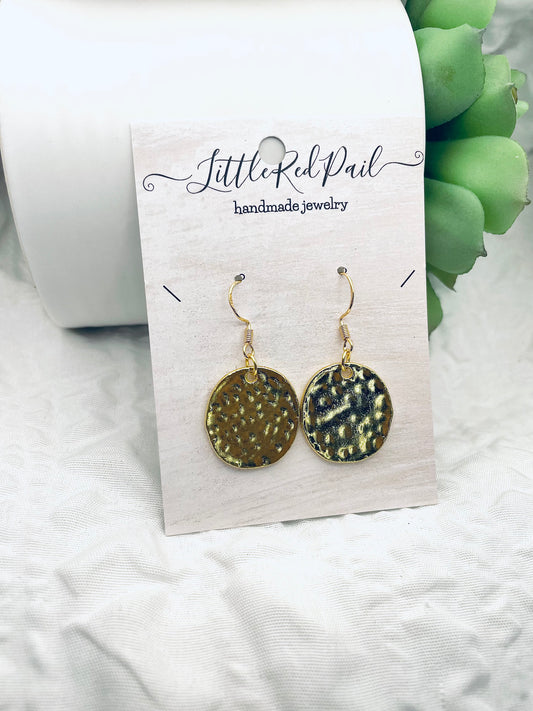 Every day gold earrings, minimalist earrings, hammered jewelry