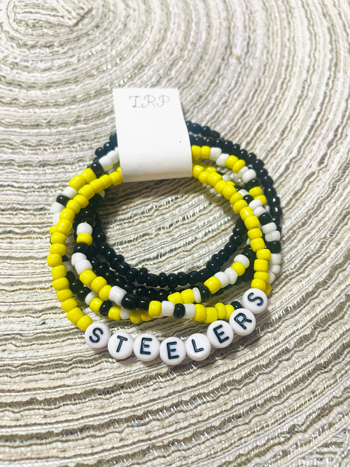 Game Day Bracelet Set- Yellow and Black- Customizable