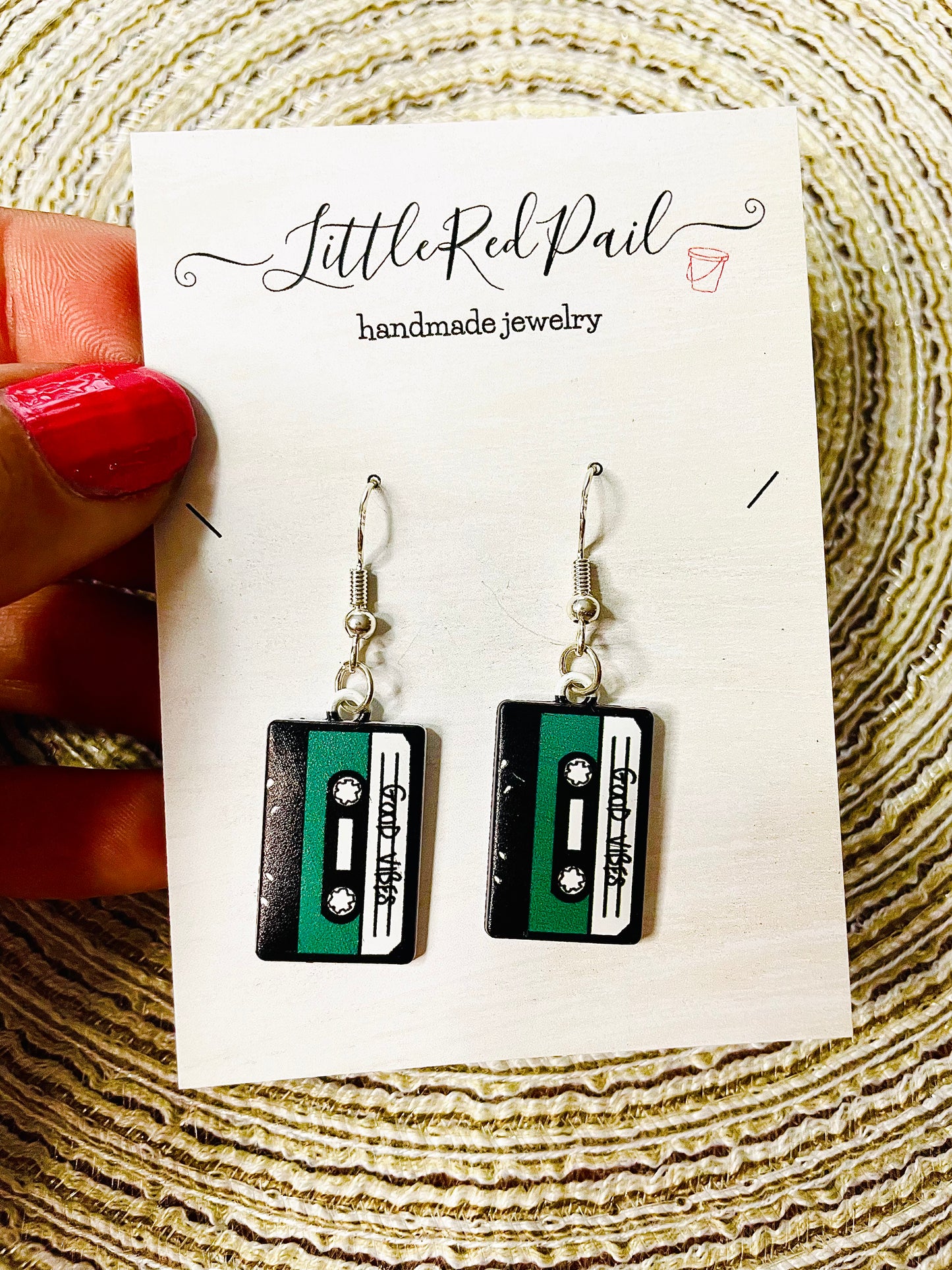 Novelty earrings, cassette tape earrings, 80s, 90s earrings