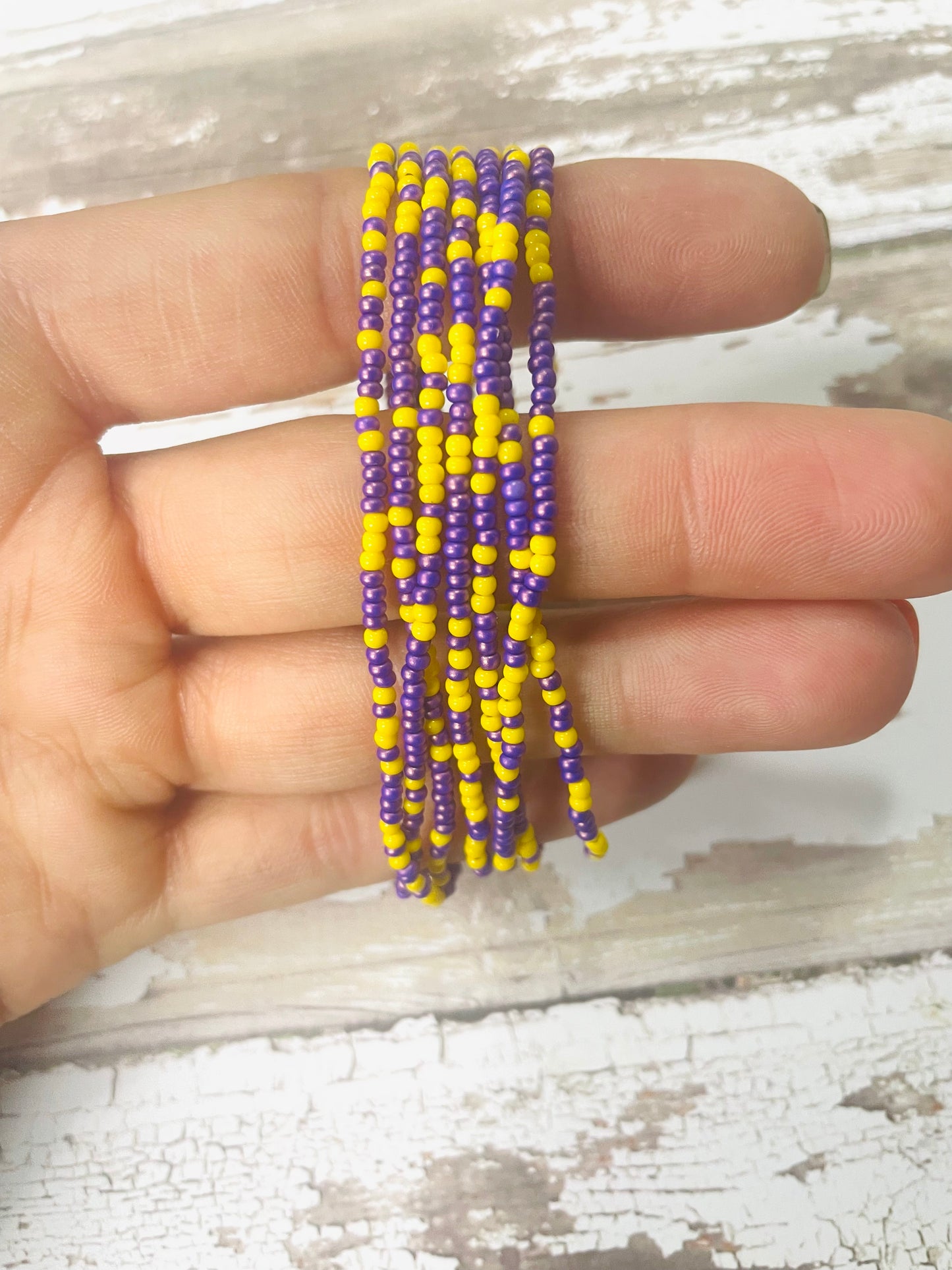 LSU tiny bracelet set, LSU Tigers gift