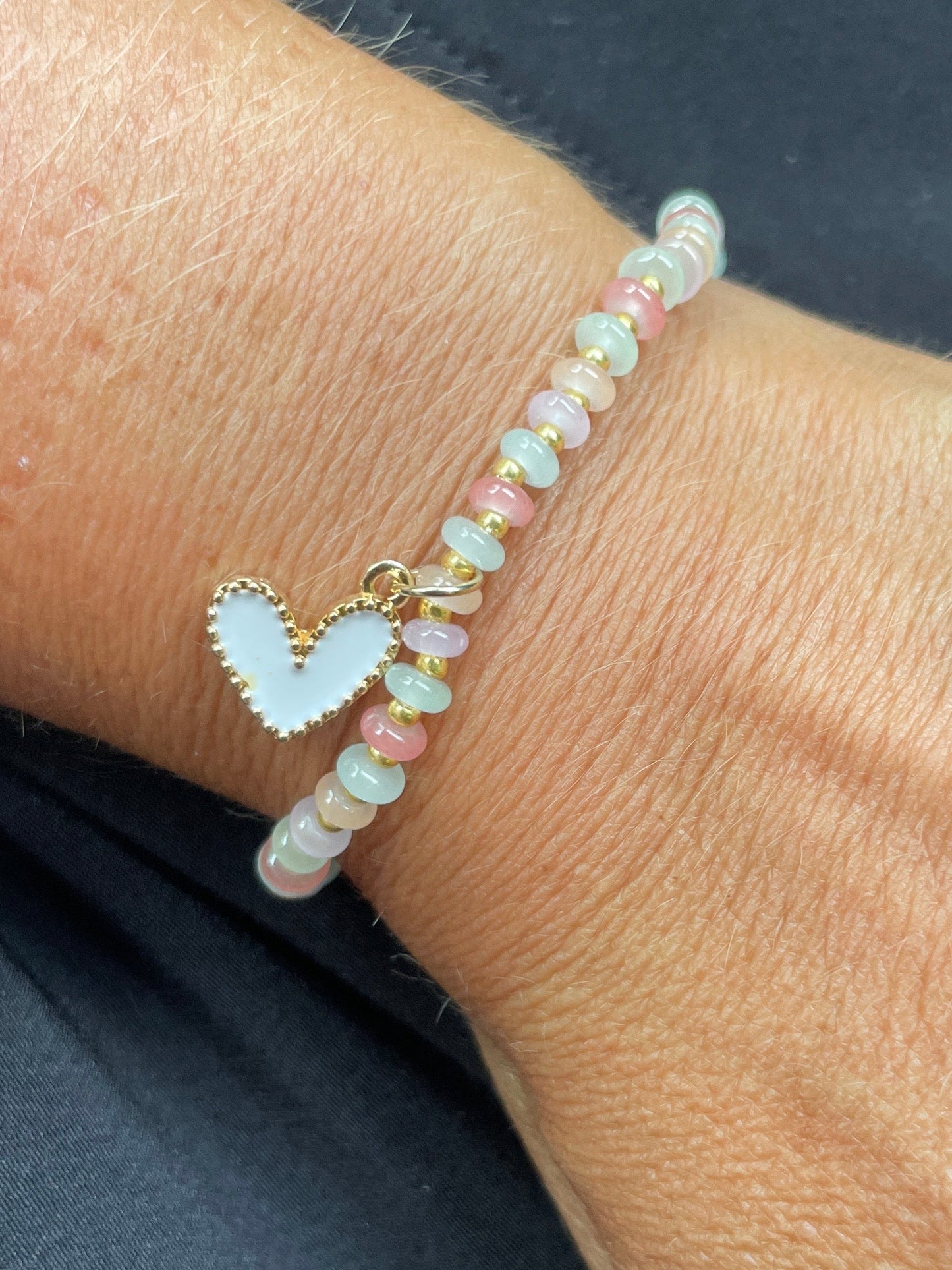 Summer Bracelet, pastel abacus gemstone bracelet