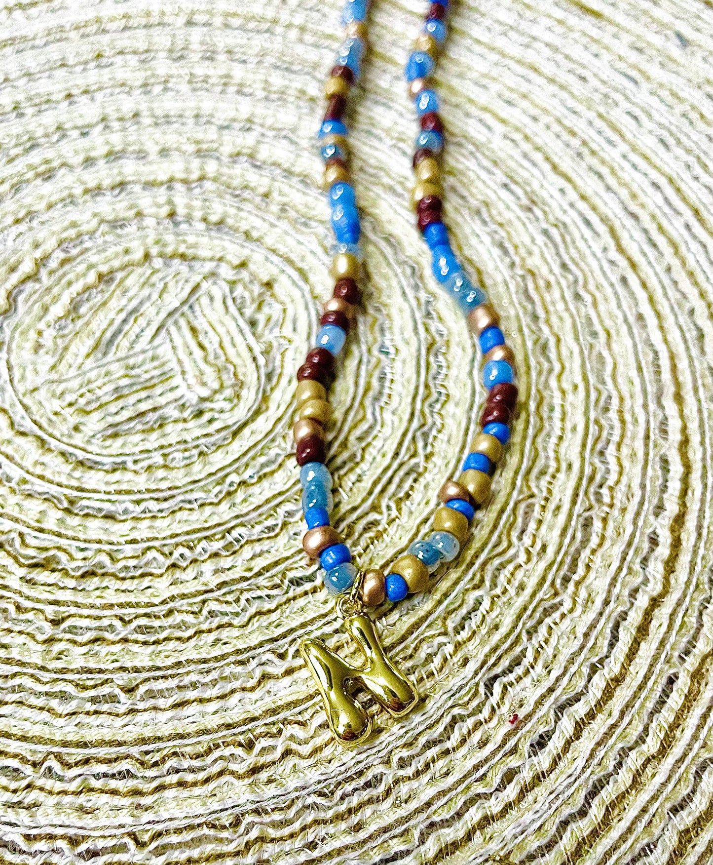 Colorful Beaded Initial Necklace for Women, Charm Necklaces for Women, Girls Jewelry
