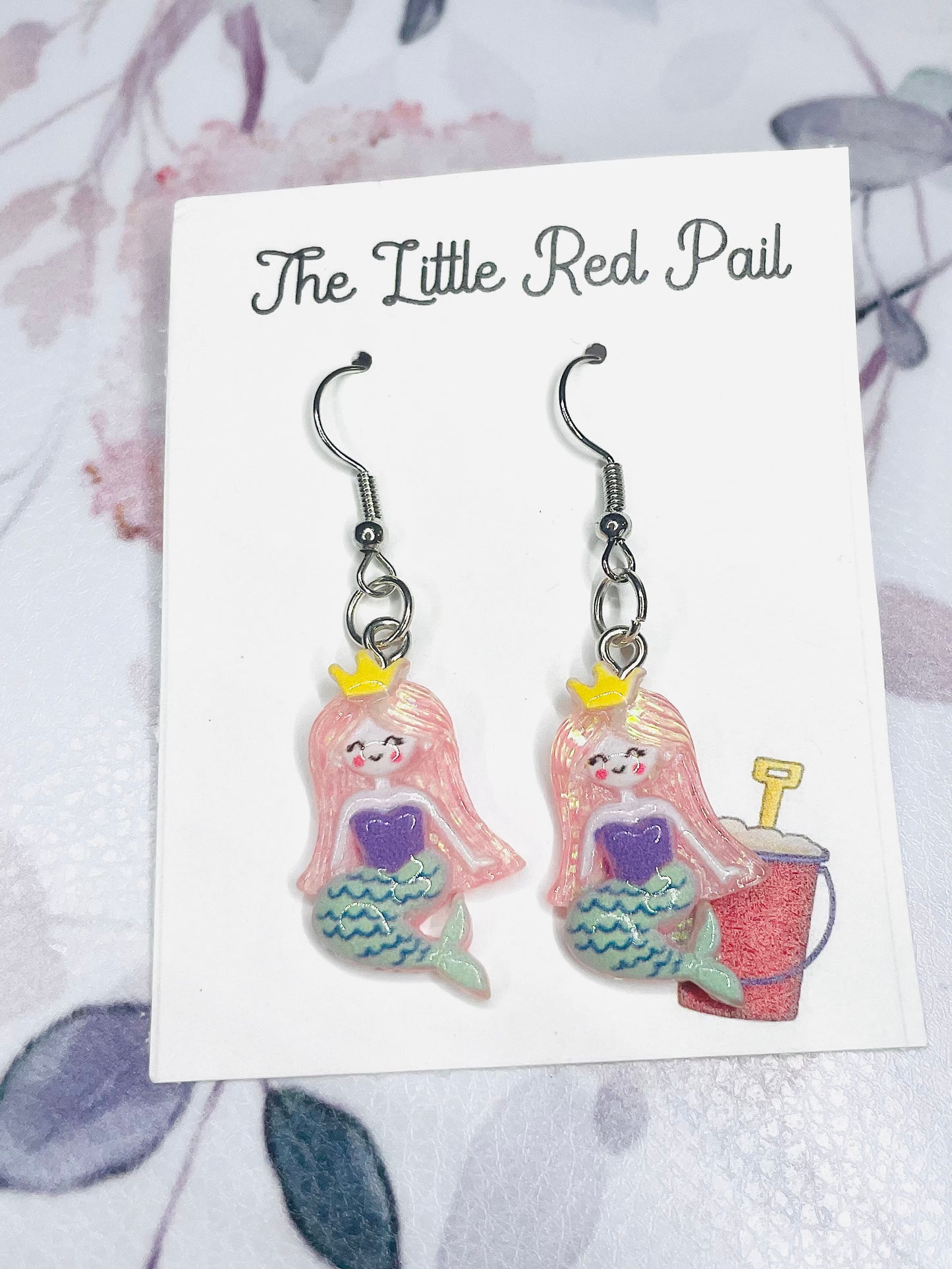 Kid’s earrings, summer earrings, mermaid jewelry