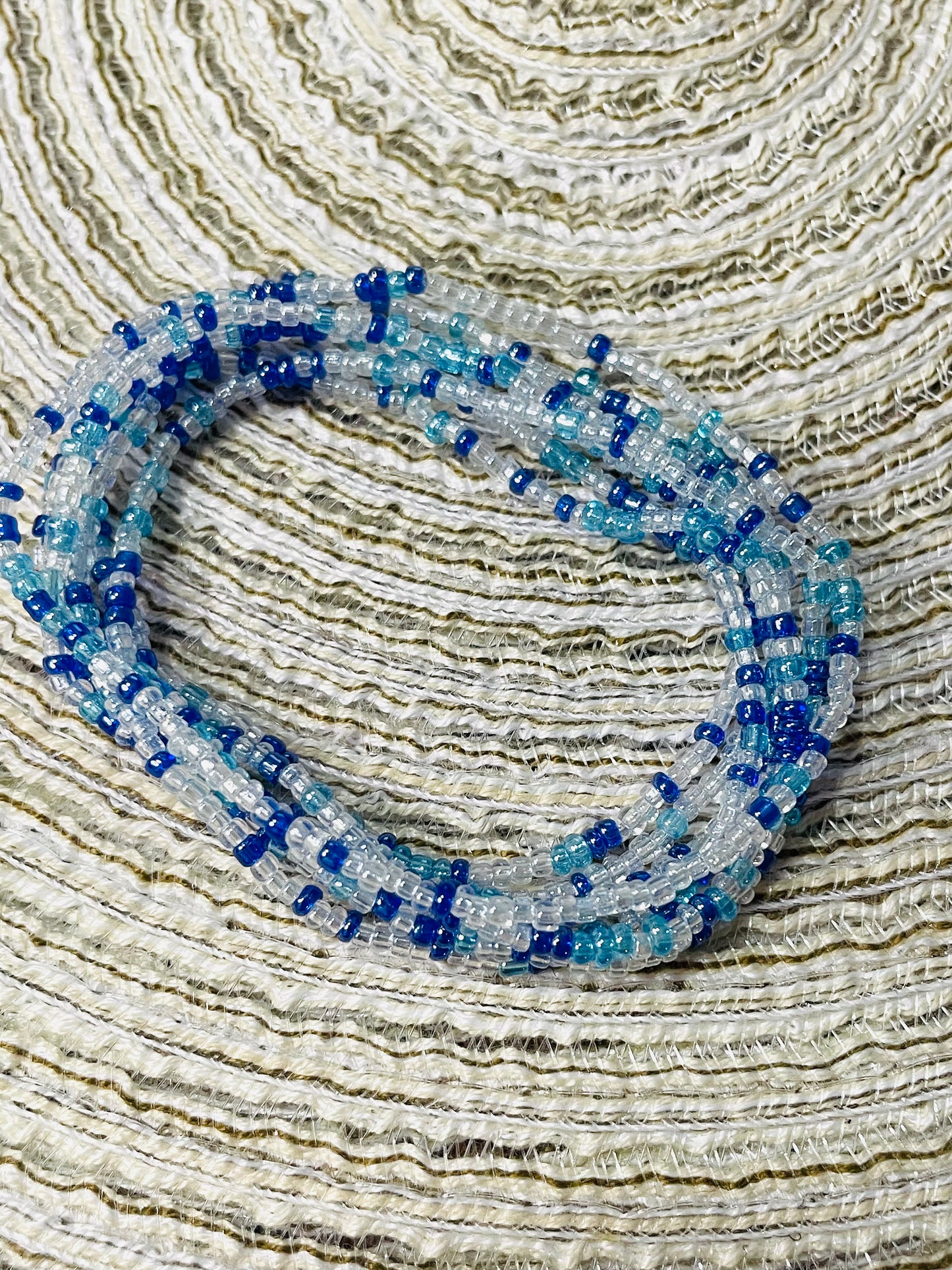 Thin bracelet stack, blue shade bracelets, summer ocean vibe bracelets