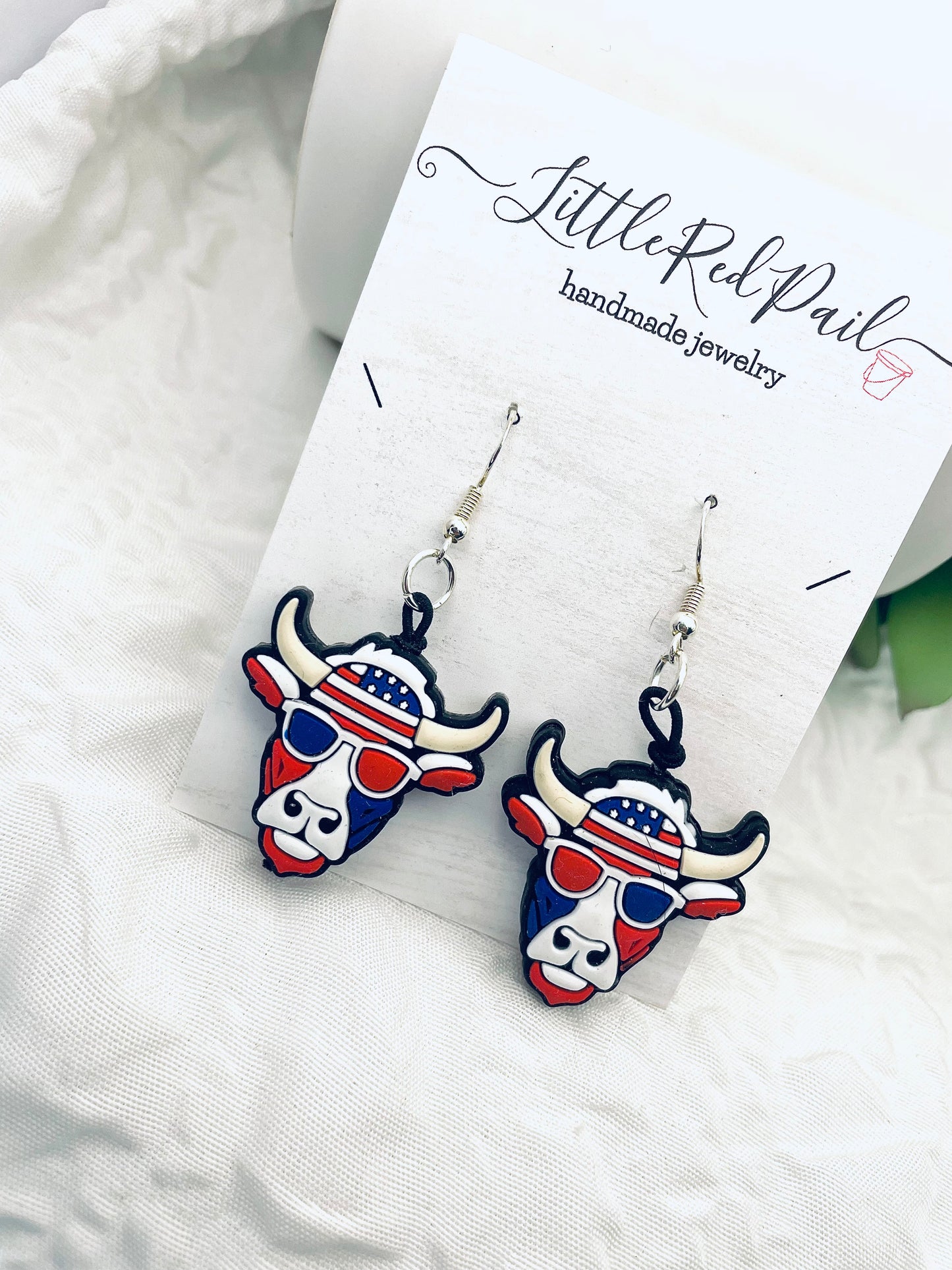 Patriotic earrings, 4th of July earrings, Independence Day jewelry