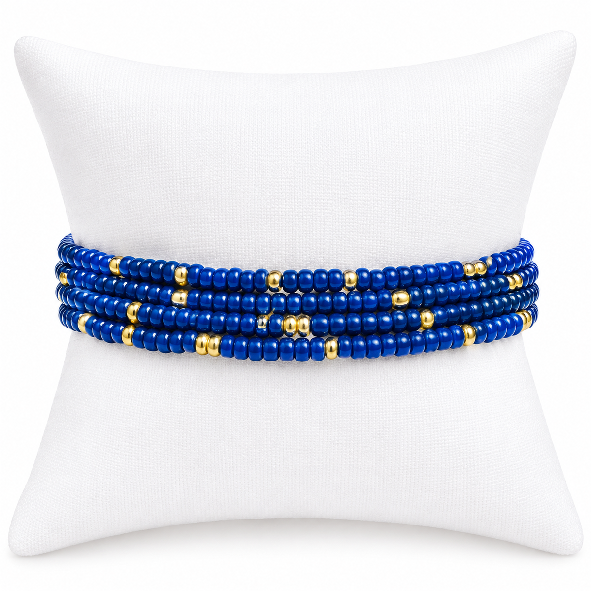 Indigo and Gold Bracelet stack
