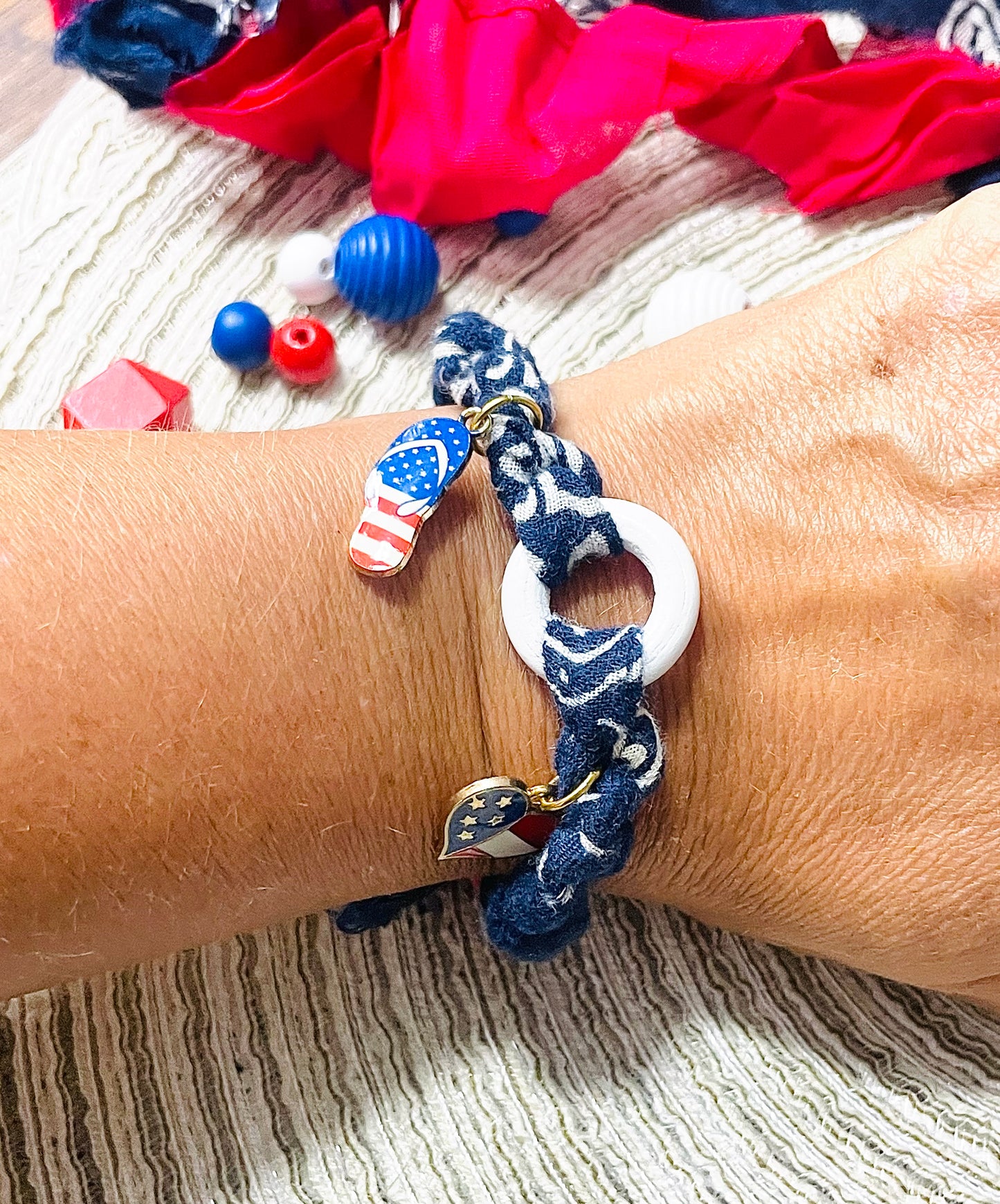 Bandana wrap charm bracelet