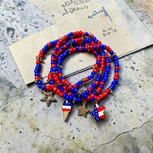 USA bracelets Red White and Blue dainty Bracelets Patriotic Bracelets