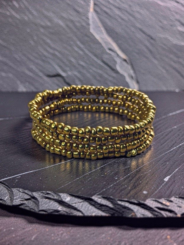 Fall bronze, brown shades Beaded Bracelet Stack