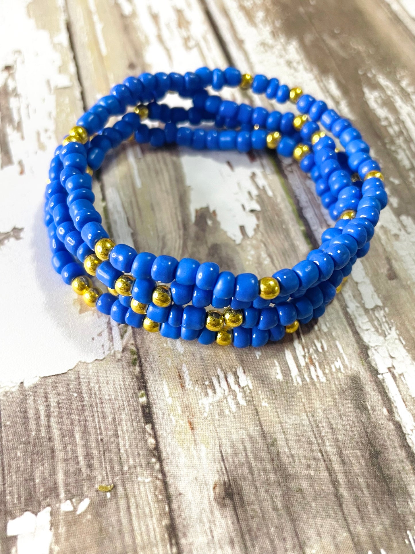 Blue shades bracelet stack