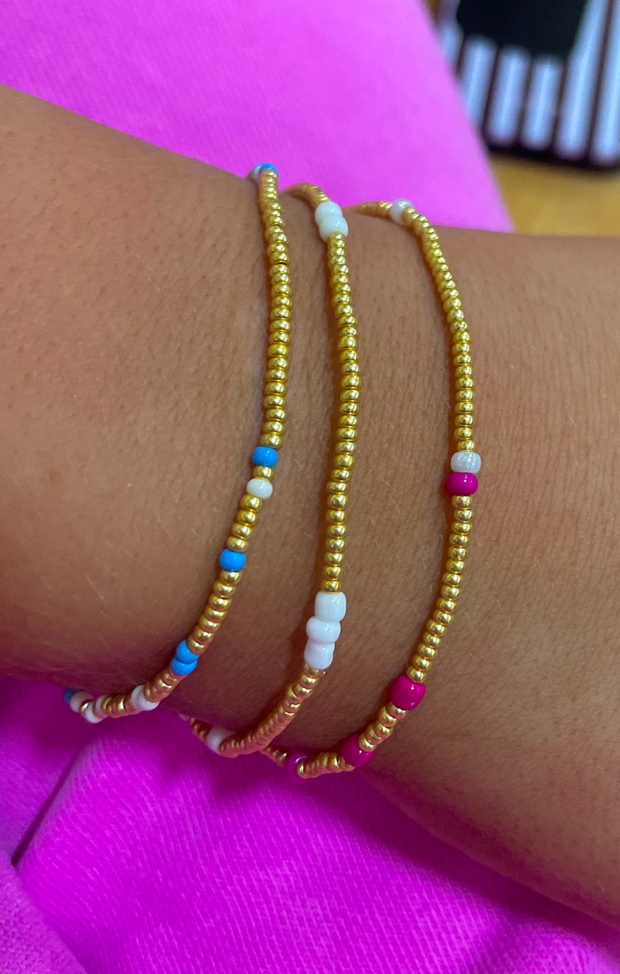 Gold and white bracelet, minimalist bracelet
