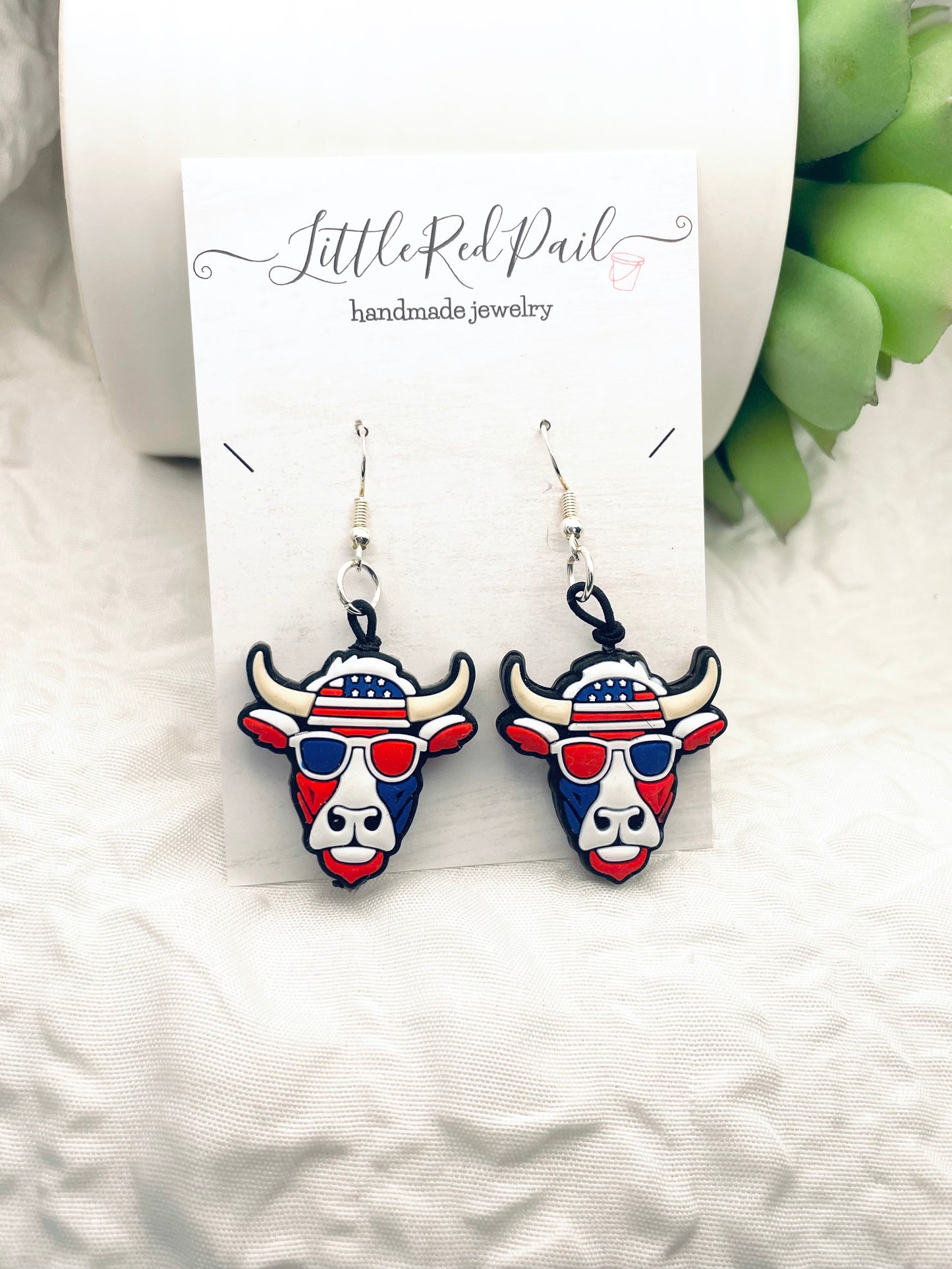 Patriotic earrings, 4th of July earrings, Independence Day jewelry