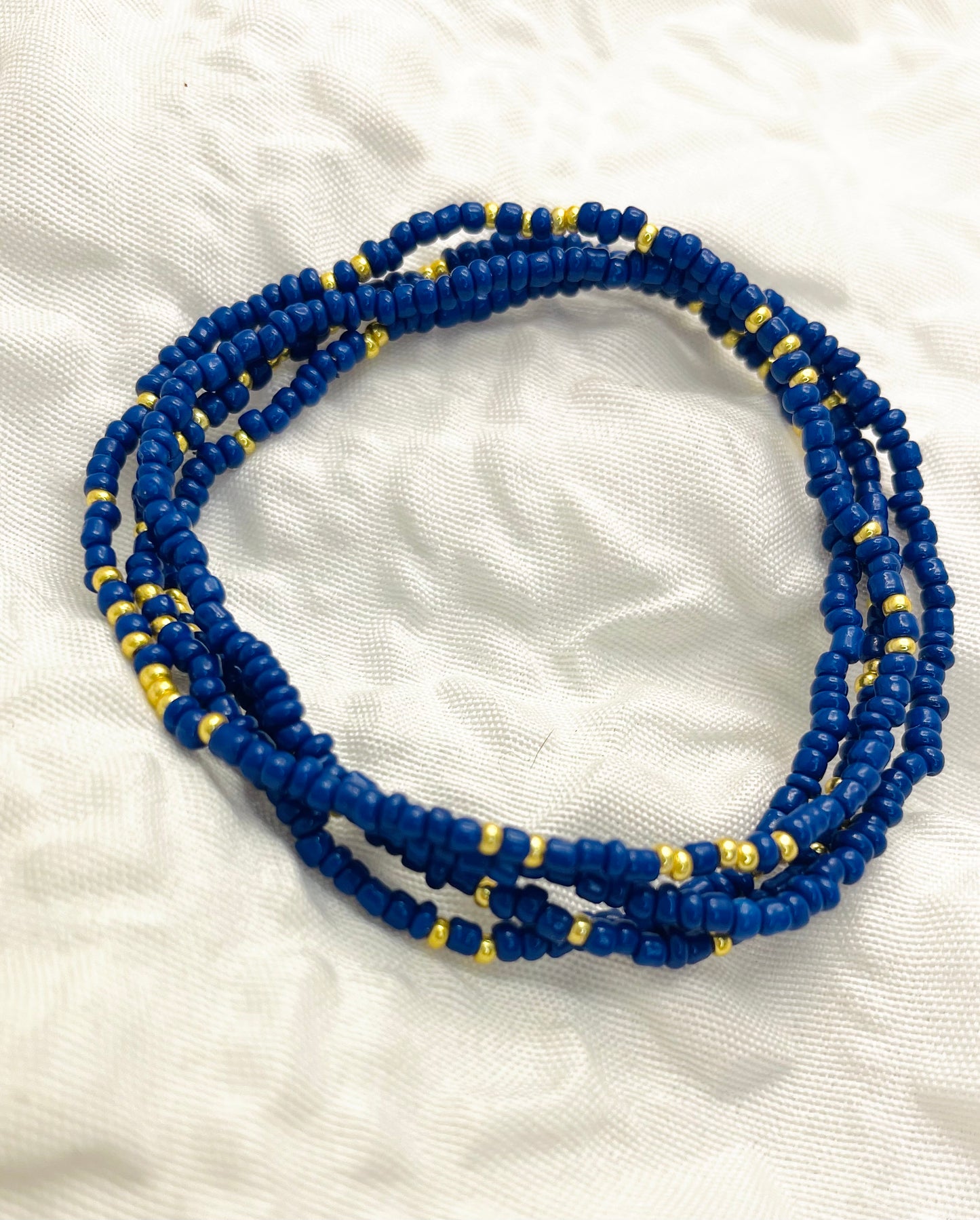 Indigo and Gold Bracelet stack