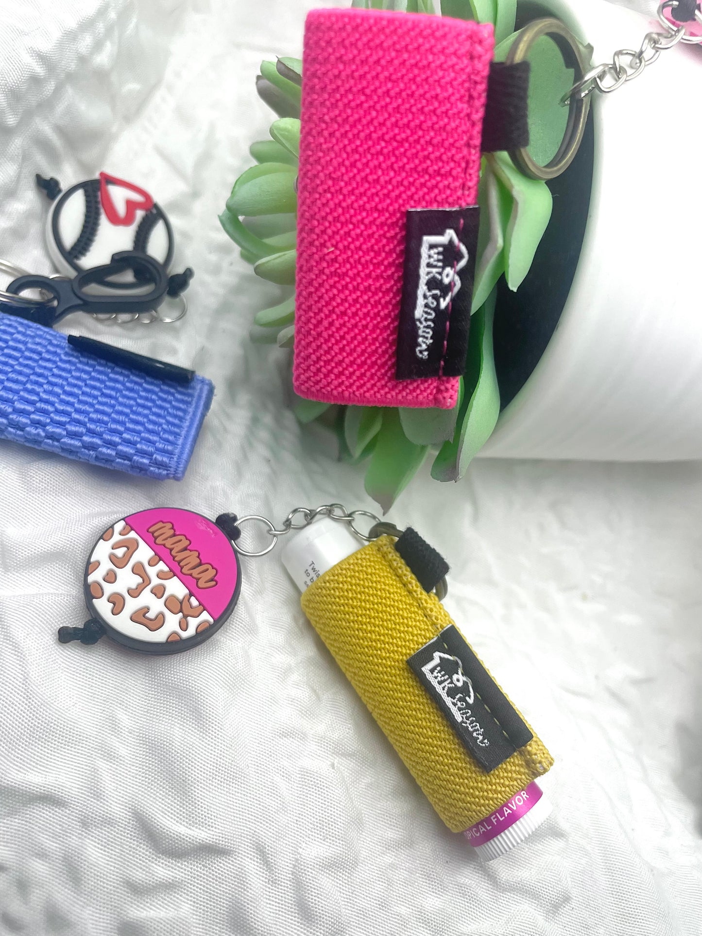 Lip balm holder keychain, cooler lip balm holder