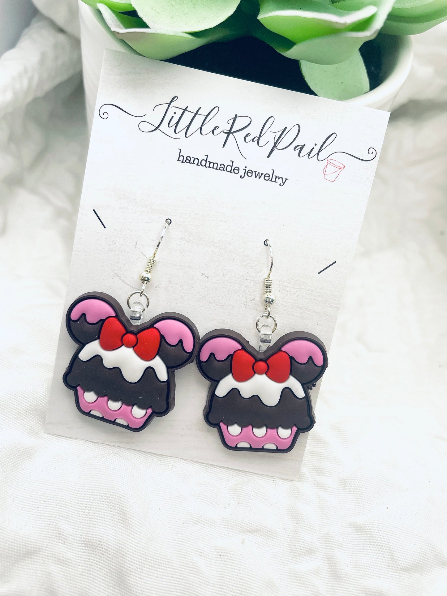 Mouse ears earrings, ice cream earrings, summer earrings