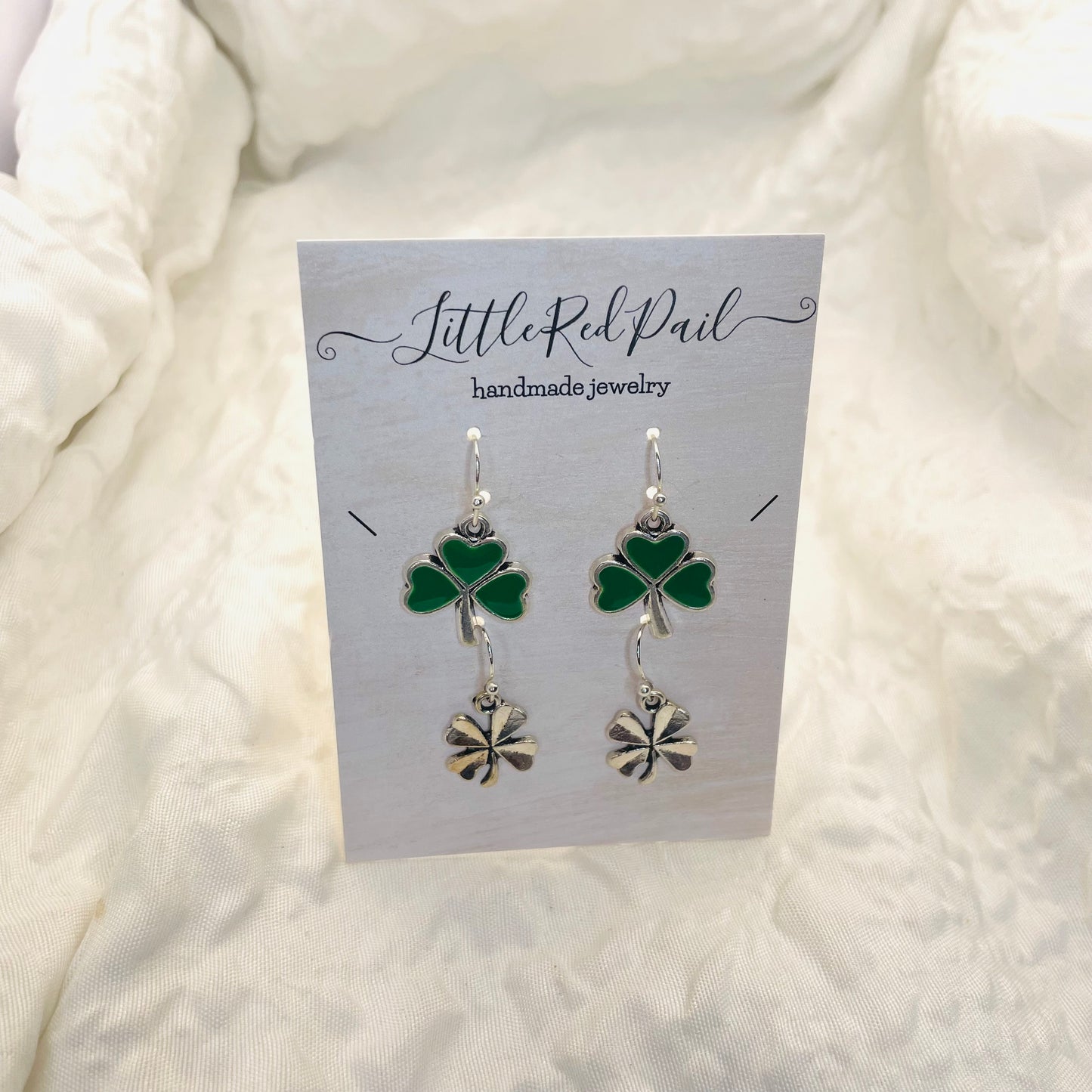 Shamrock earrings, St. Patrick’s Day earrings, 4 Lear clover earrings