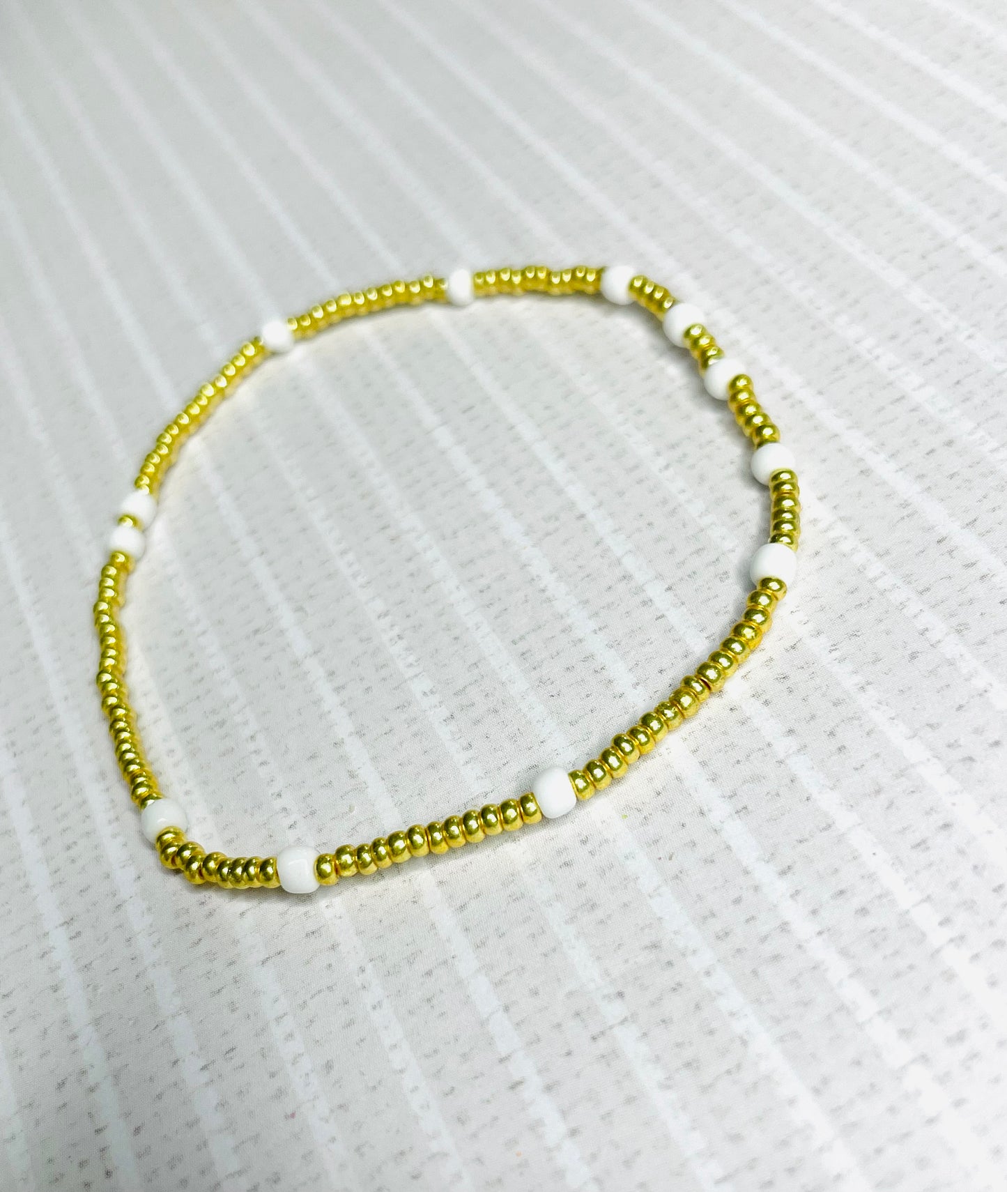 Gold and white bracelet, minimalist bracelet
