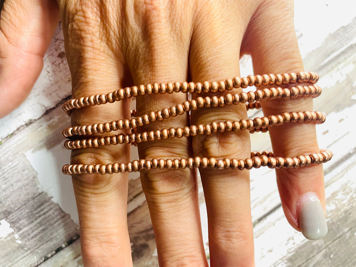 Fall copper bracelet stack