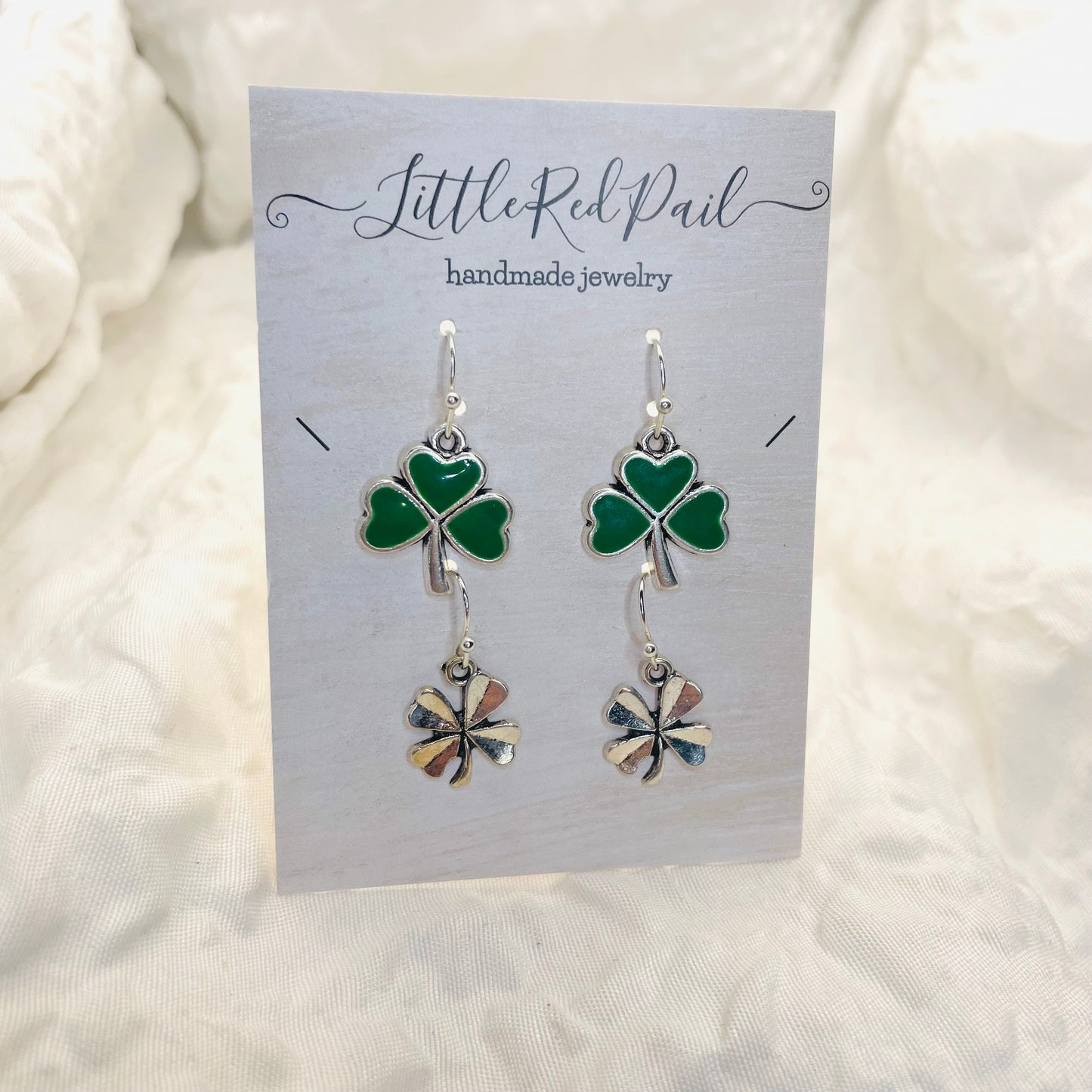 Shamrock earrings, St. Patrick’s Day earrings, 4 Lear clover earrings