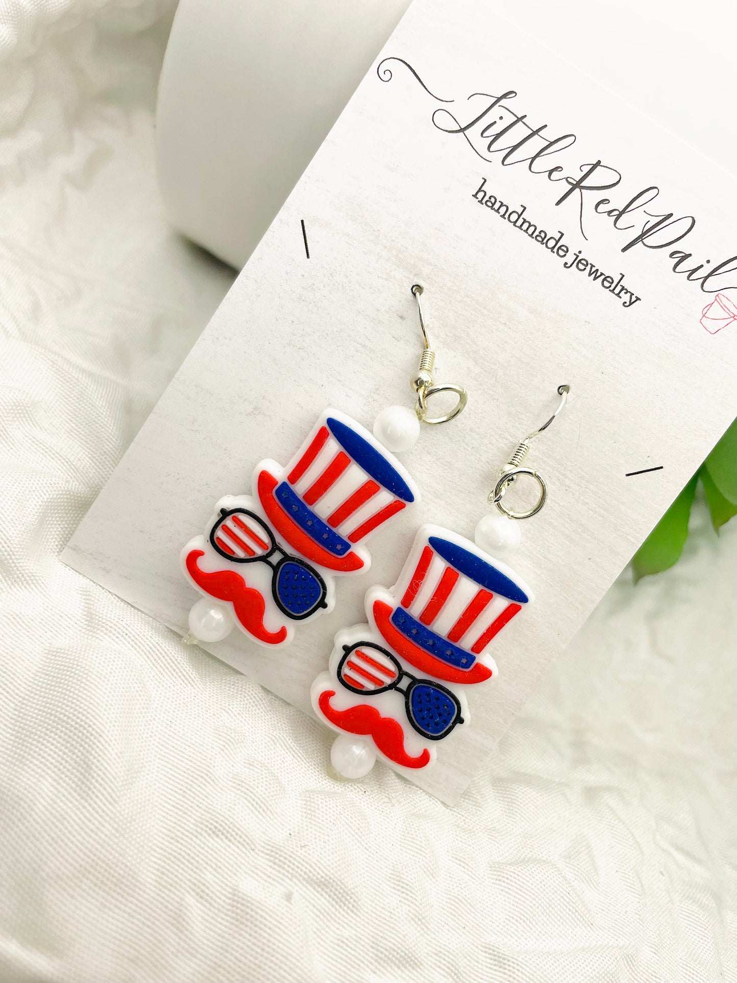 Patriotic earrings, 4th of July earrings, Independence Day jewelry