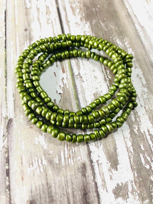 Fall olive green shade bracelet stack