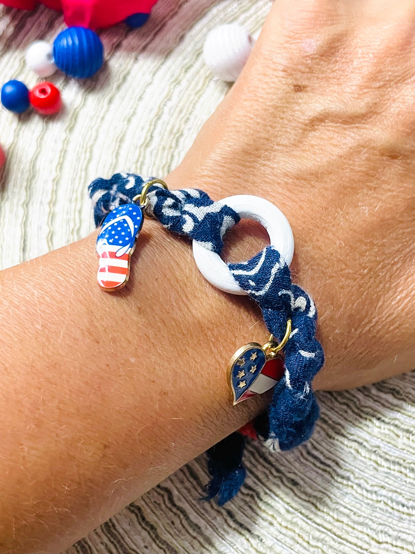 Bandana wrap charm bracelet