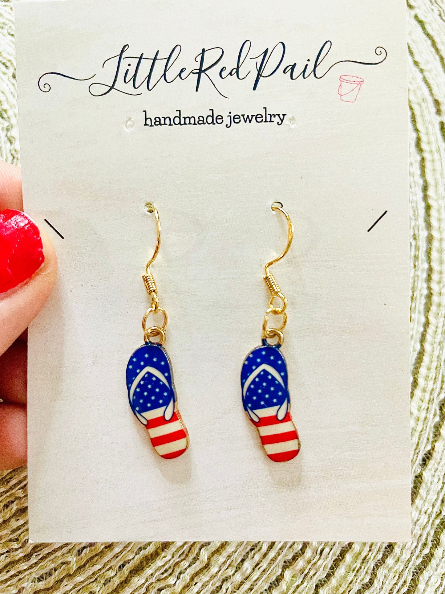 Flag earrings, patriotic earrings, 4th of July earrings