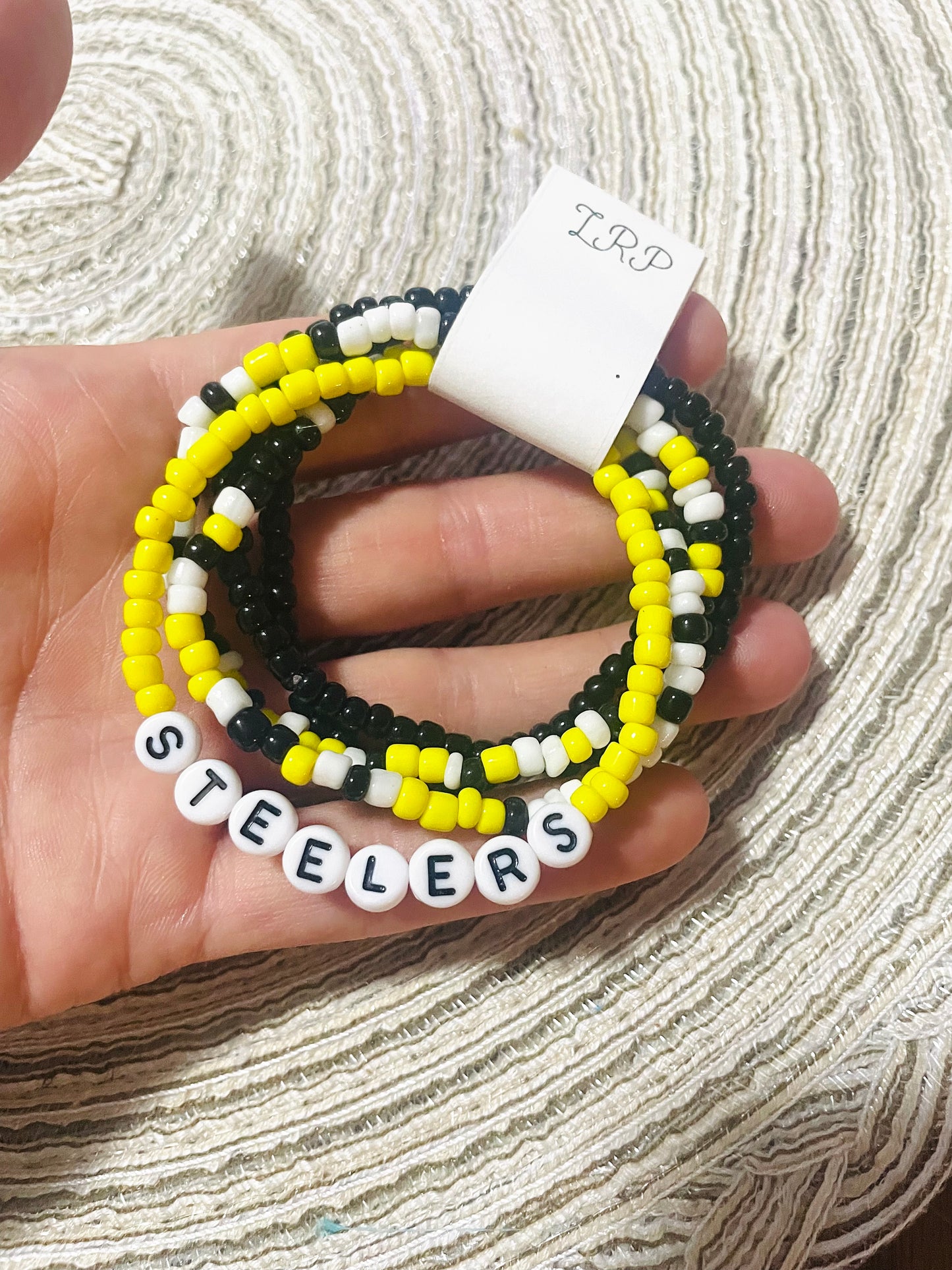 Game Day Bracelet Set- Yellow and Black- Customizable