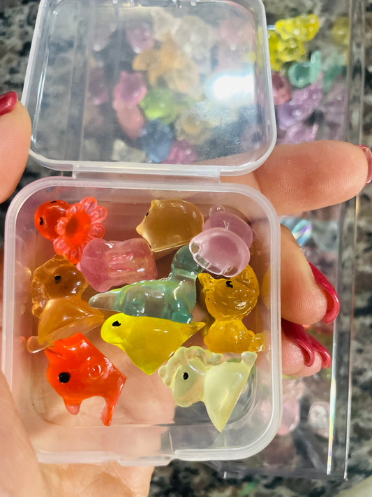 Pocket pals, desk pets, tiny animal figurines, party favors, hiding toys
