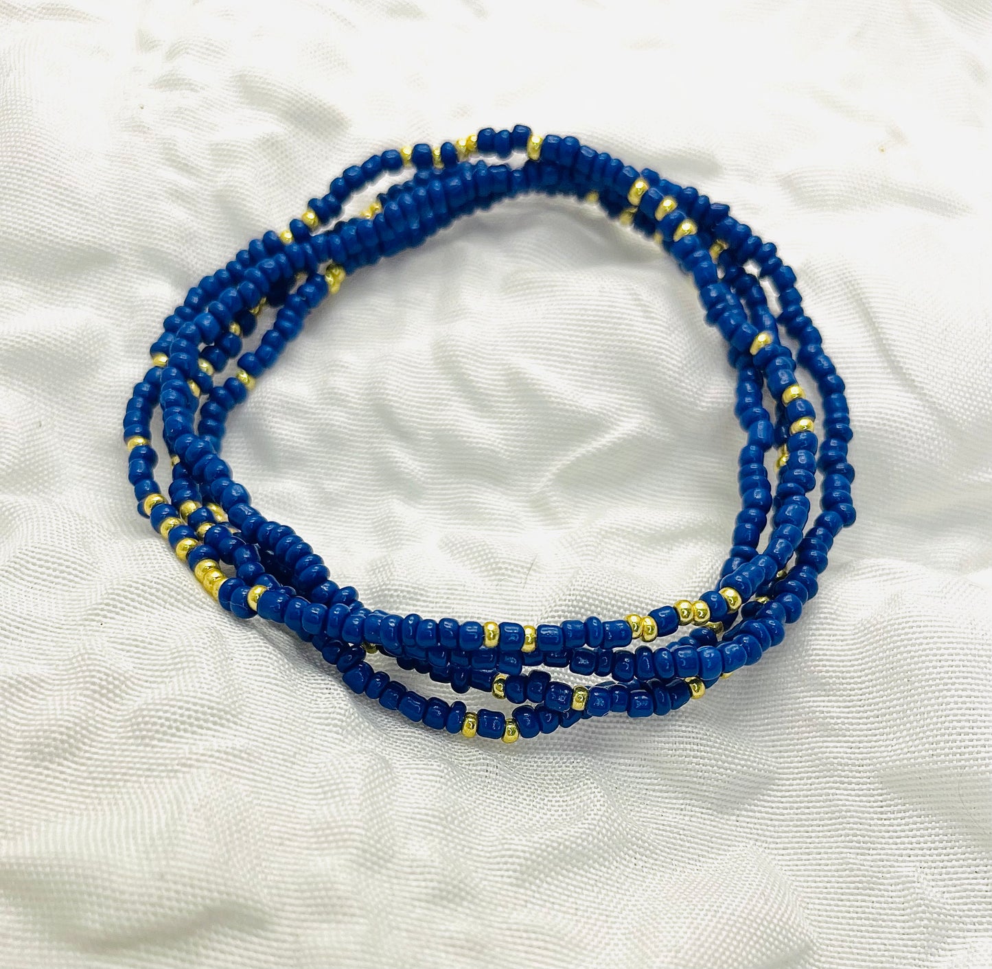 Indigo and Gold Bracelet stack