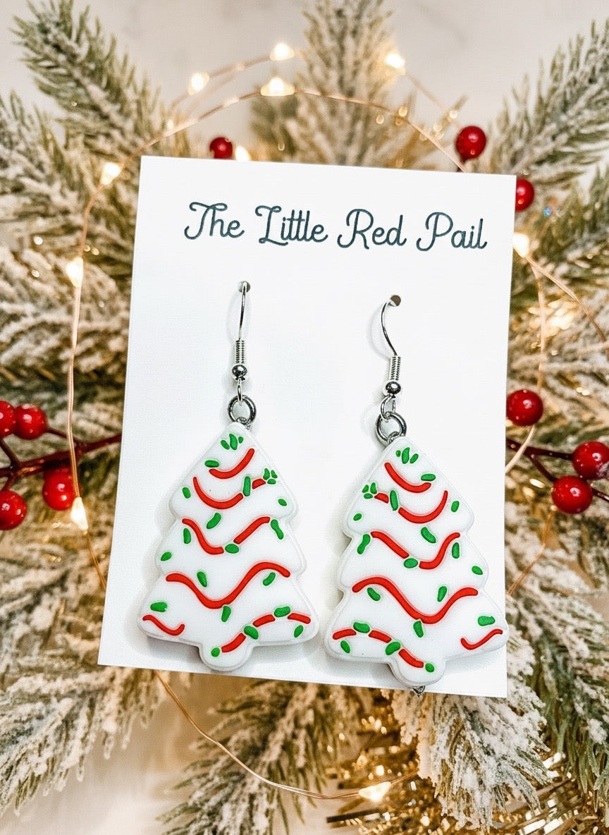 Christmas earrings, Tree earrings, novelty earrings