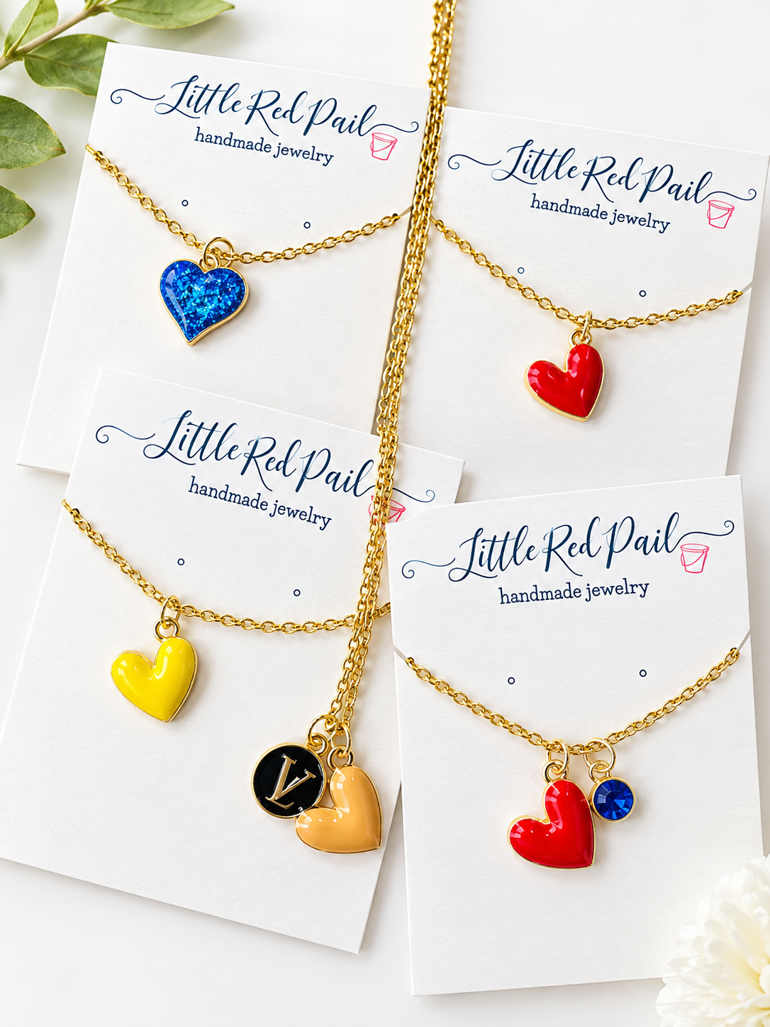 Game day fan wear necklace, team color heart pendant necklace