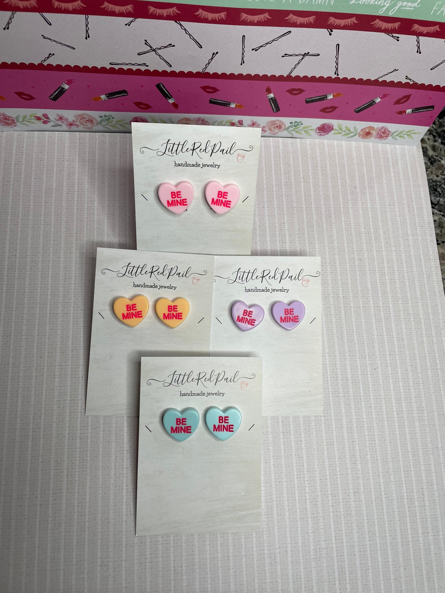 Valentine heart candy earrings