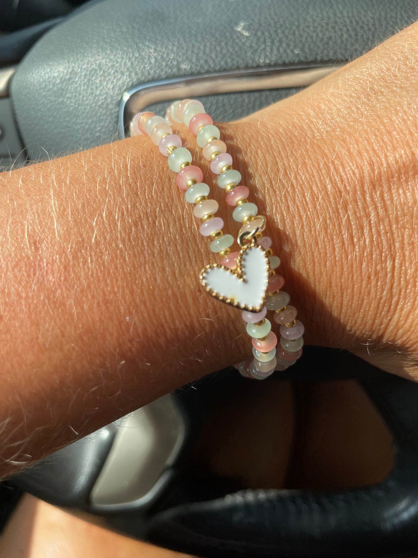 Summer Bracelet, pastel abacus gemstone bracelet