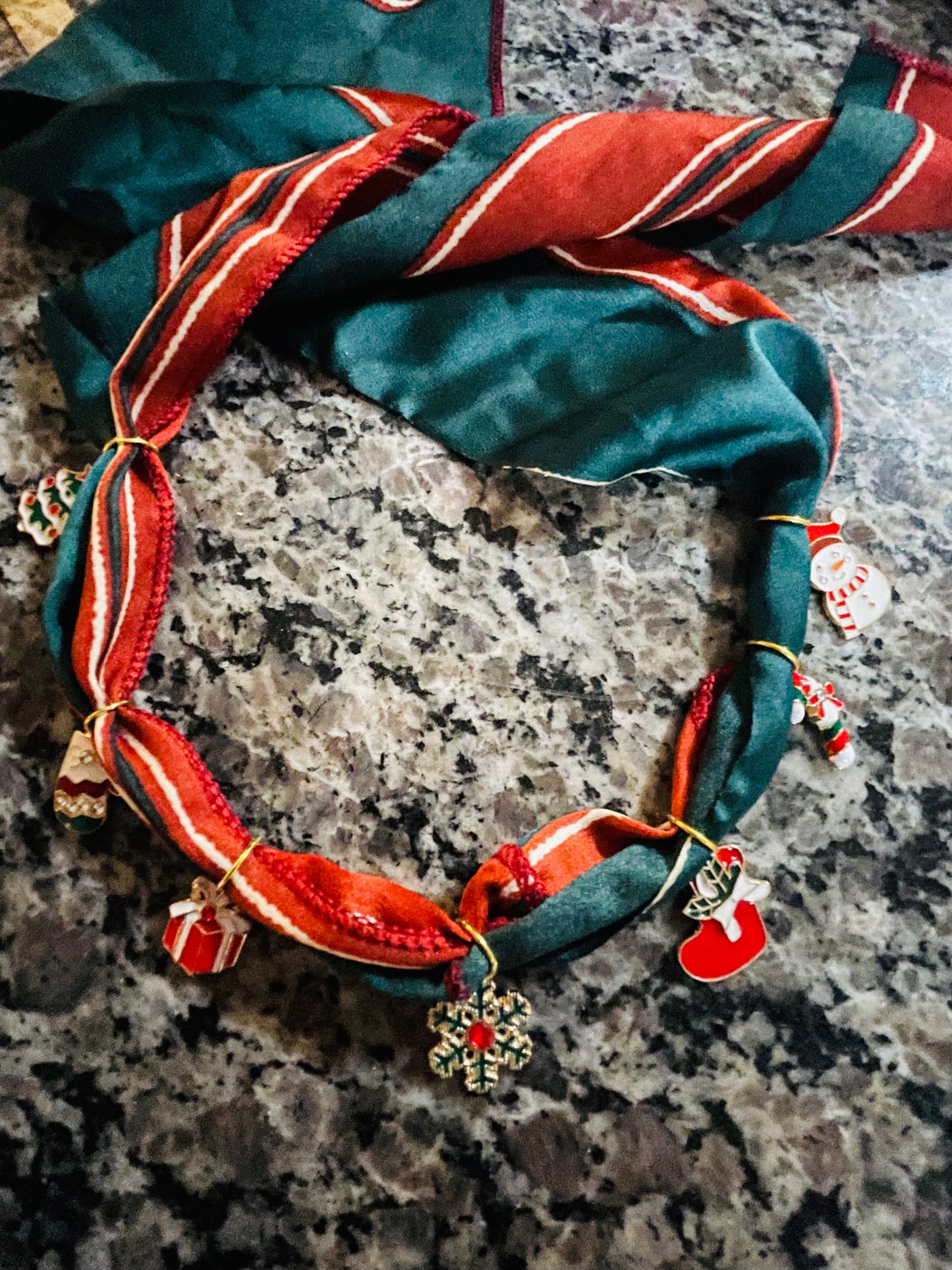 Christmas scarf charm necklace