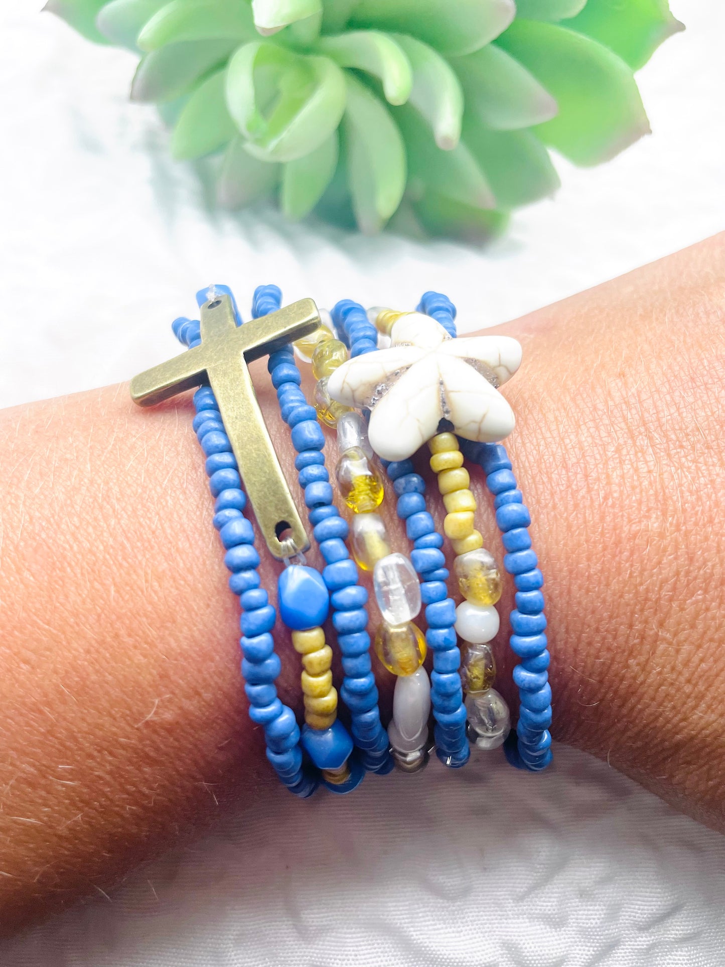 Summer beach bracelets, cross bracelet, starfish bracelet