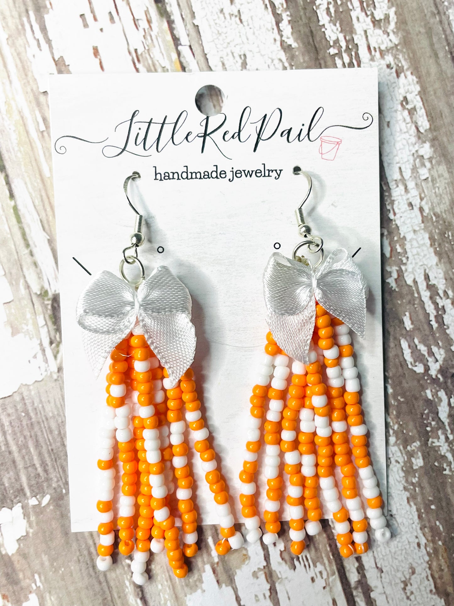 Beaded team earrings, Ole Miss earrings, custom team earrings