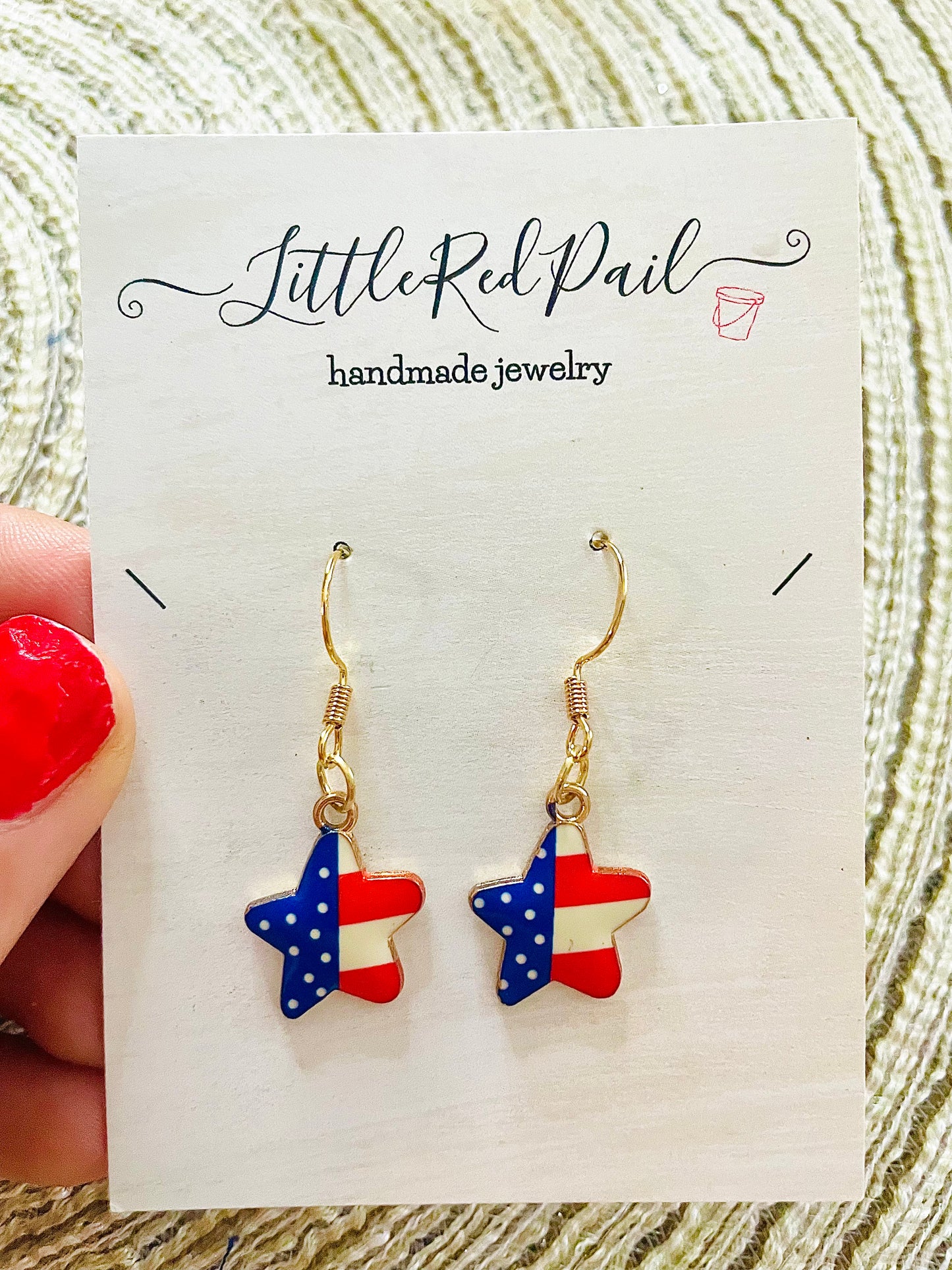Flag earrings, patriotic earrings, 4th of July earrings
