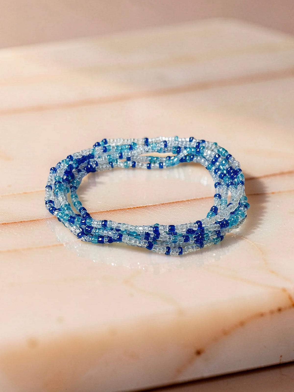 Thin bracelet stack, blue shade bracelets, summer ocean vibe bracelets