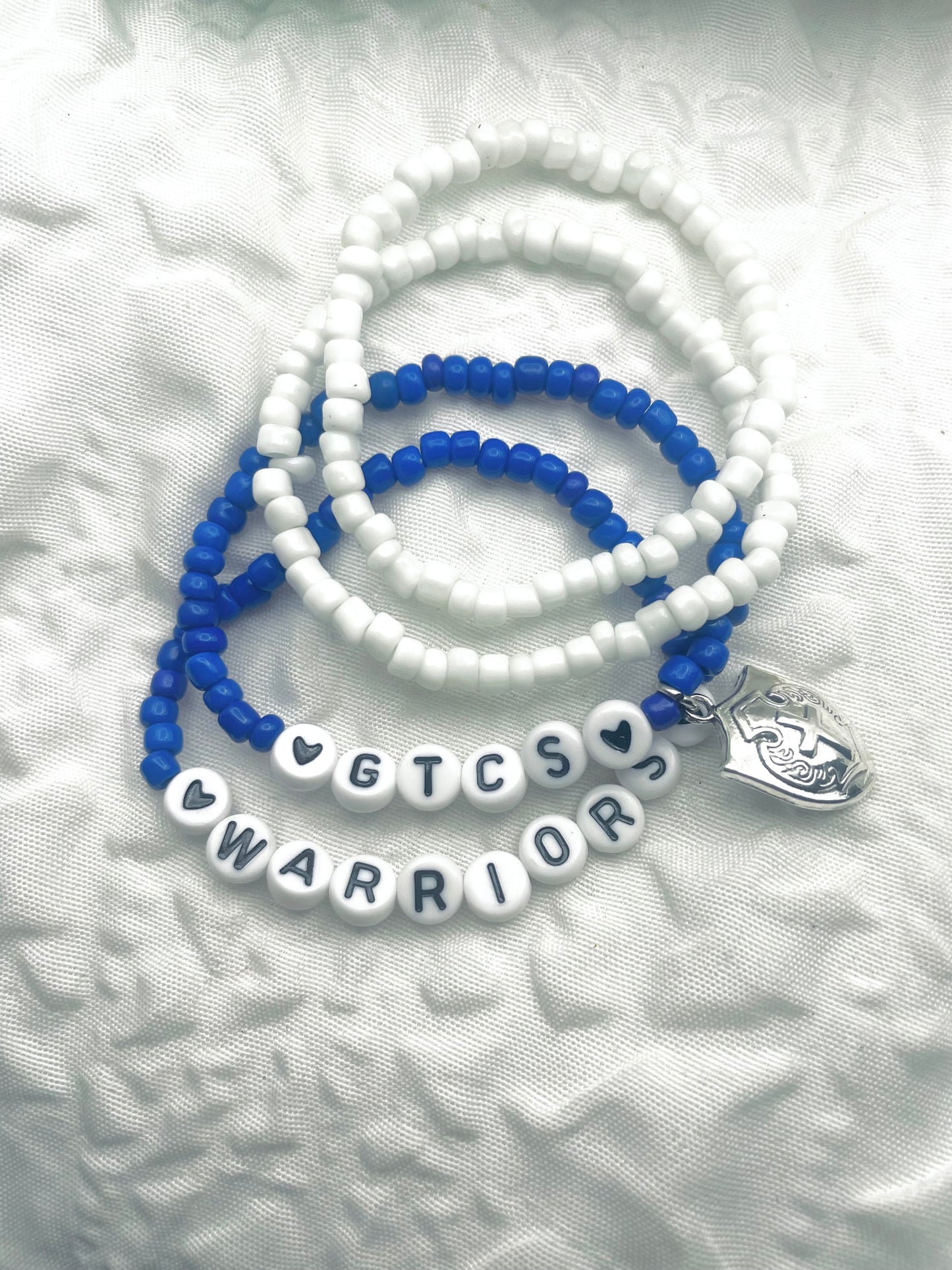 Warriors bracelet set, custom team bracelet set, custom mascot bracelet set