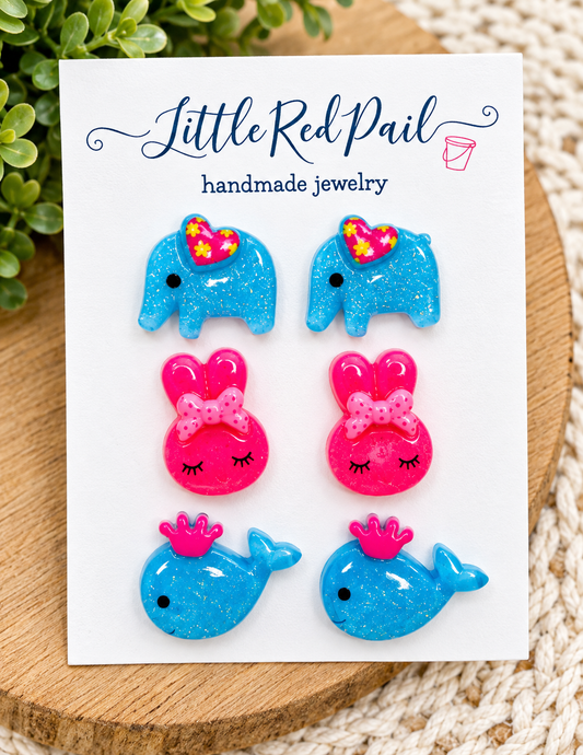 Fun summer stud earrings, hypoallergenic earrings for girls and women