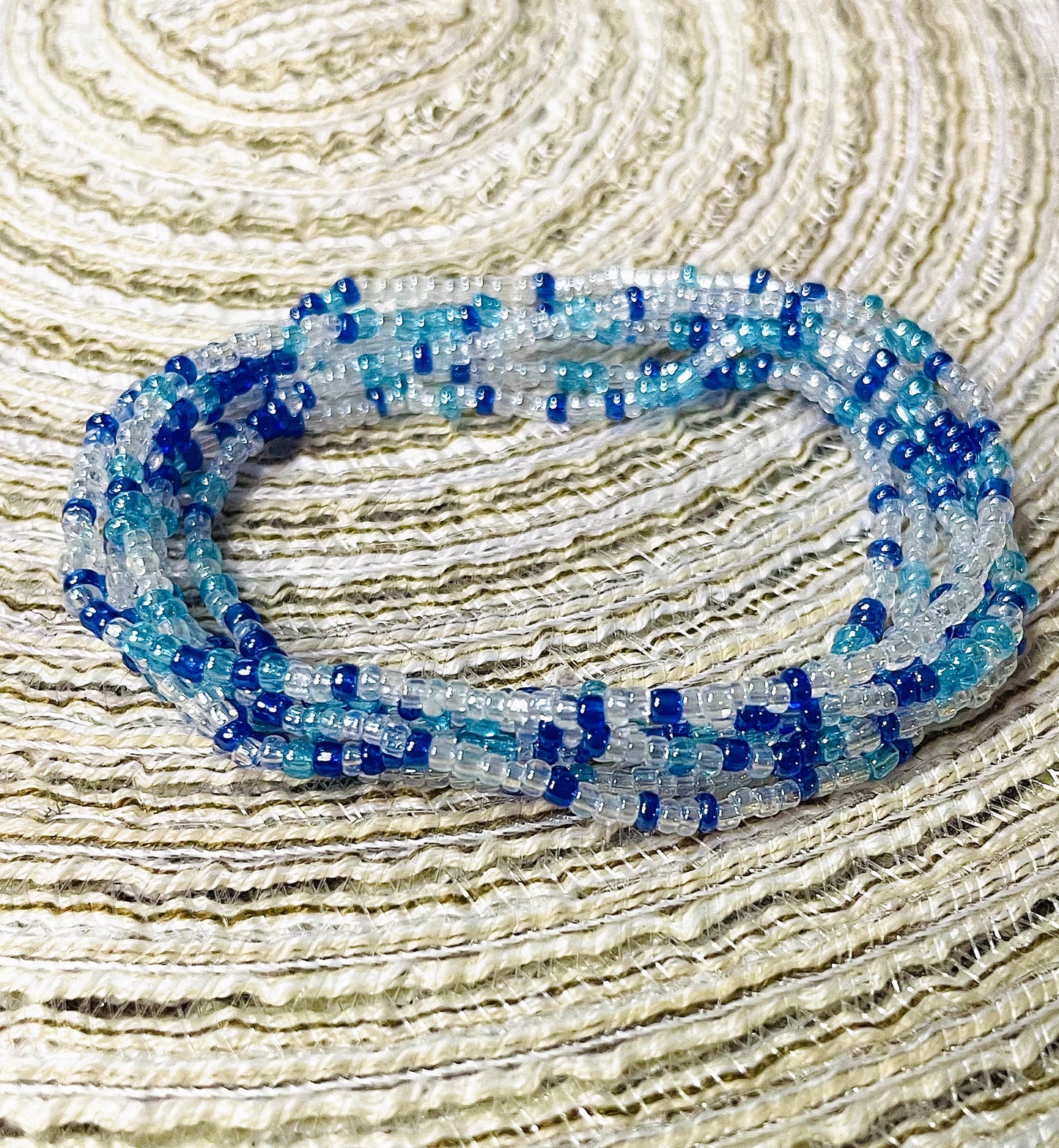 Thin bracelet stack, blue shade bracelets, summer ocean vibe bracelets