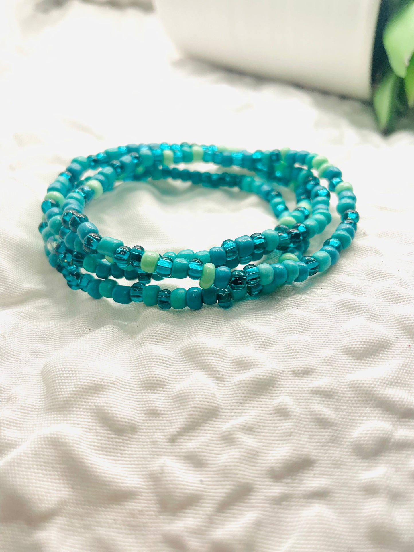 Turquoise blue green colored bracelet stack