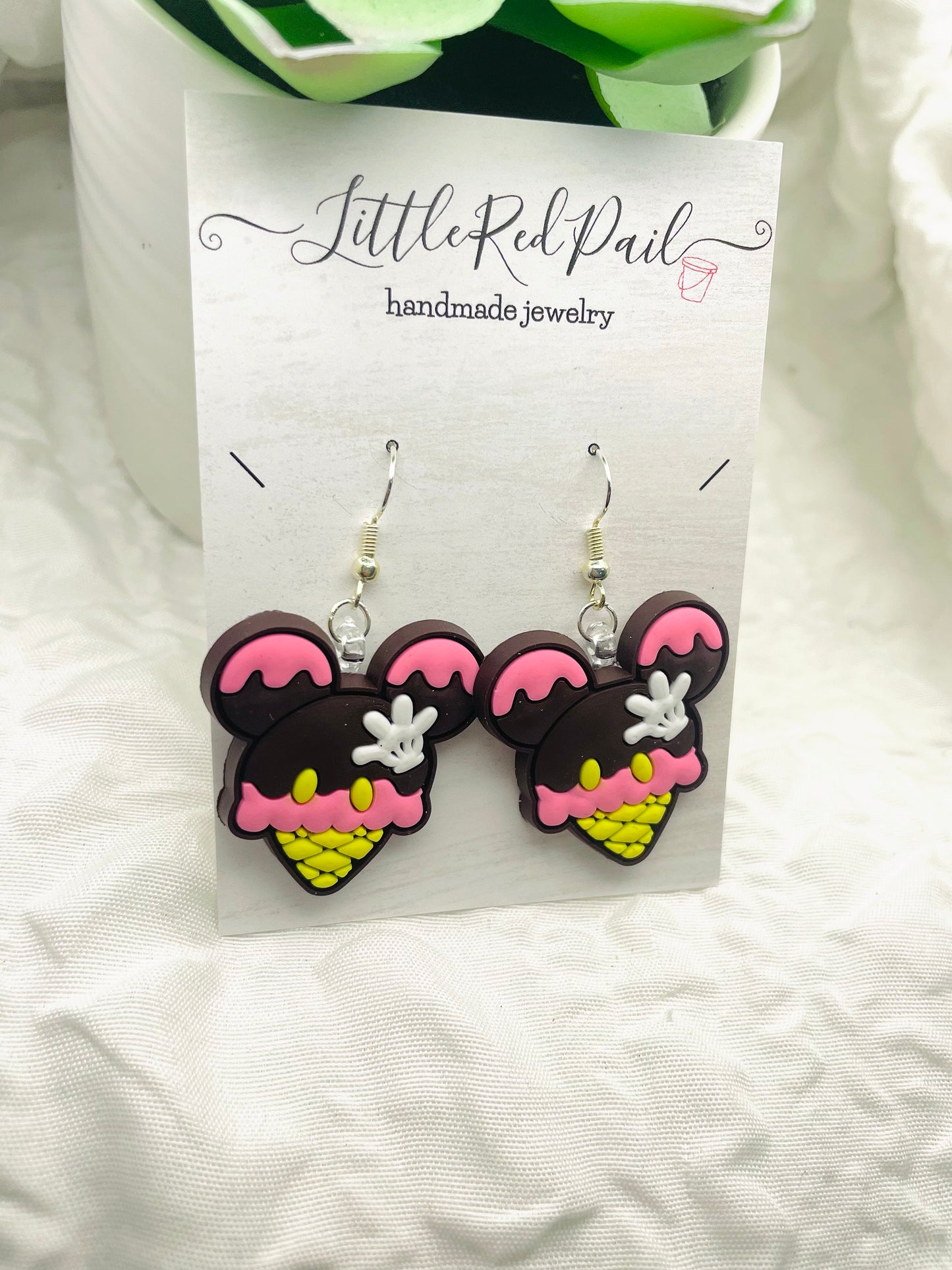 Mouse ears earrings, ice cream earrings, summer earrings