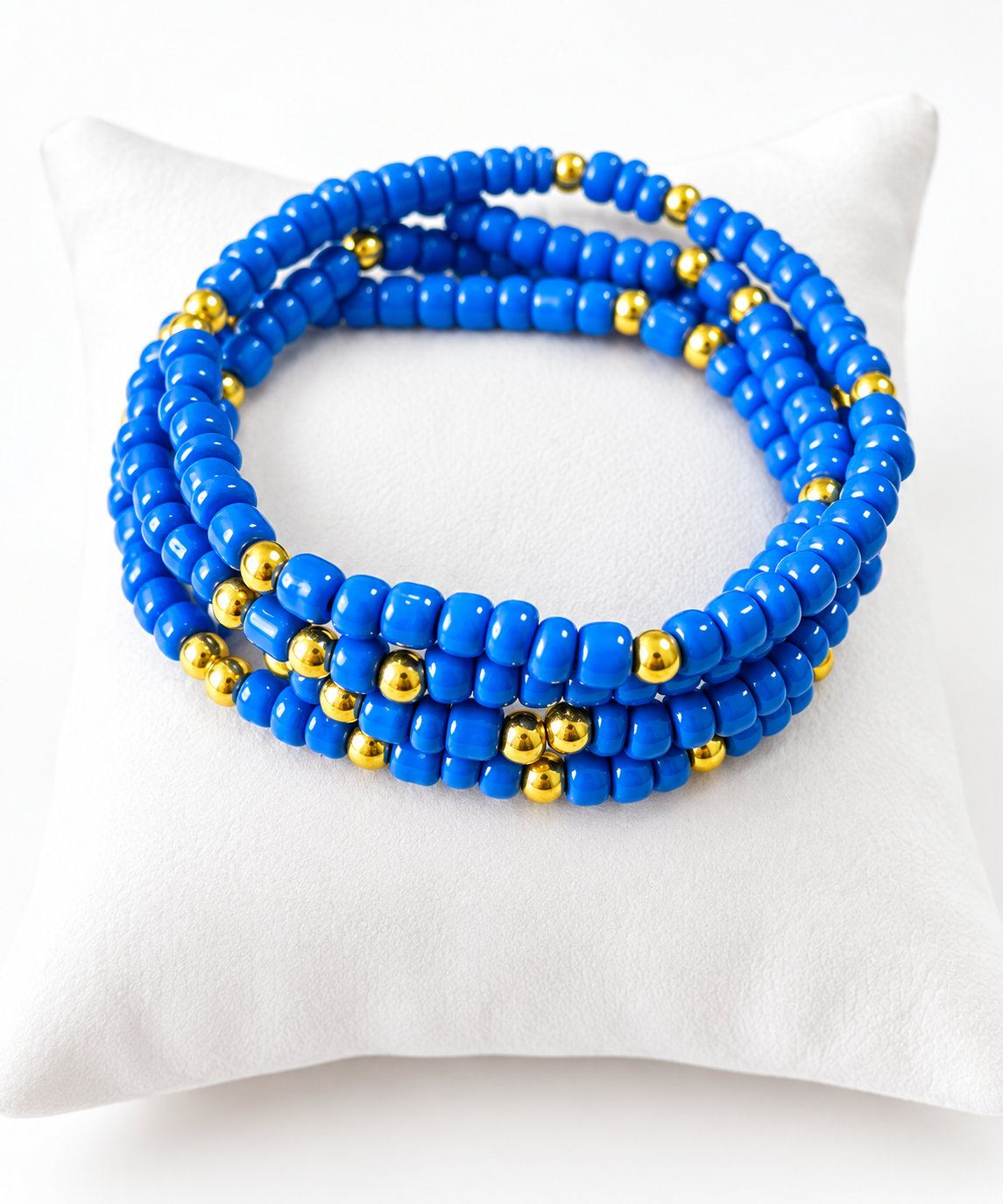 Blue shades bracelet stack