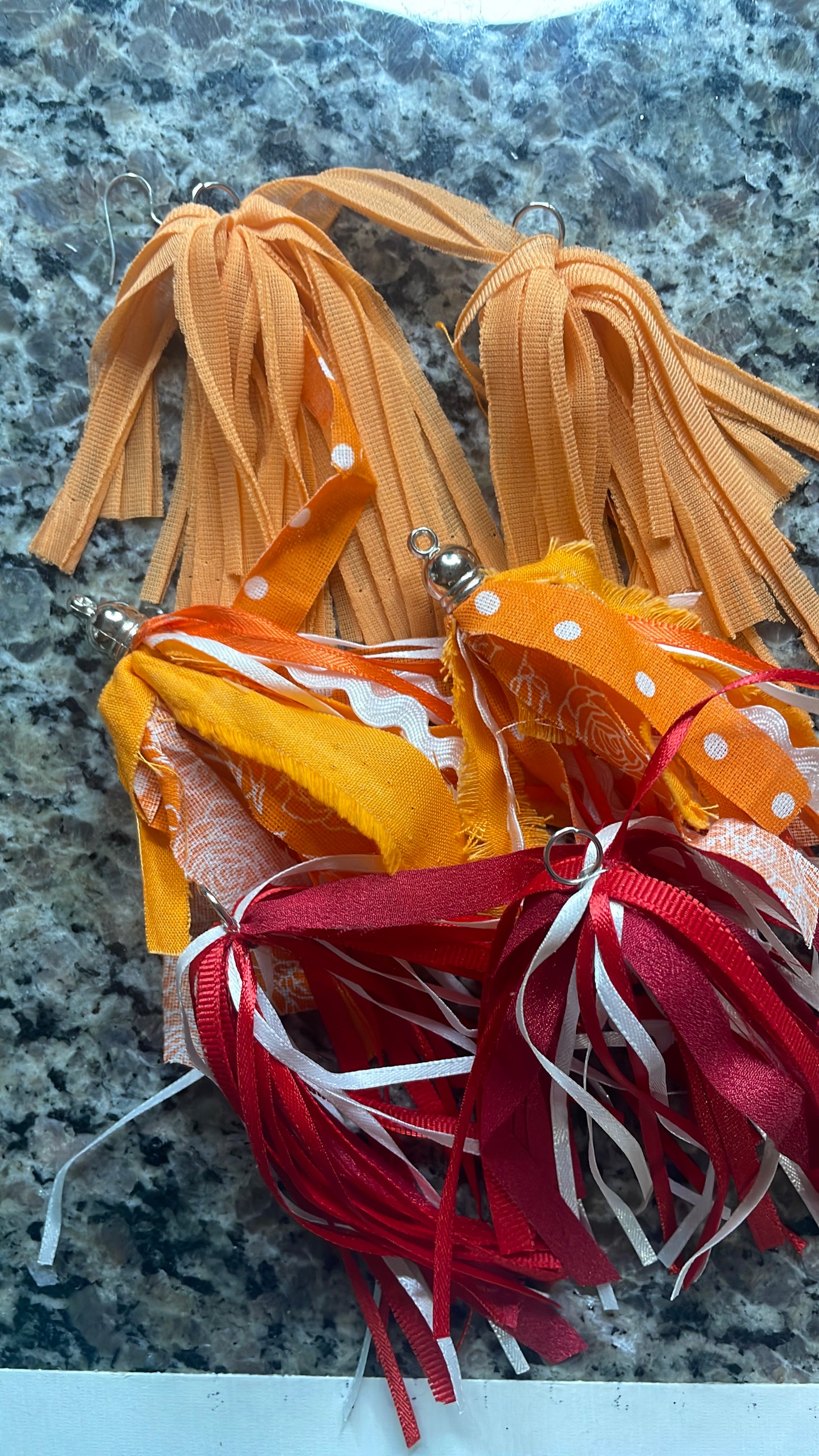 Team tassel earrings, team color earrings, game day wear, SEC team jewelry