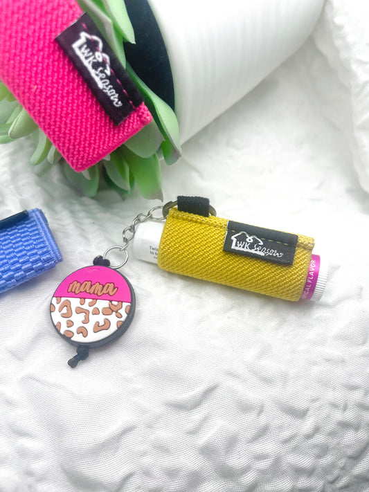 Lip balm holder keychain, cooler lip balm holder