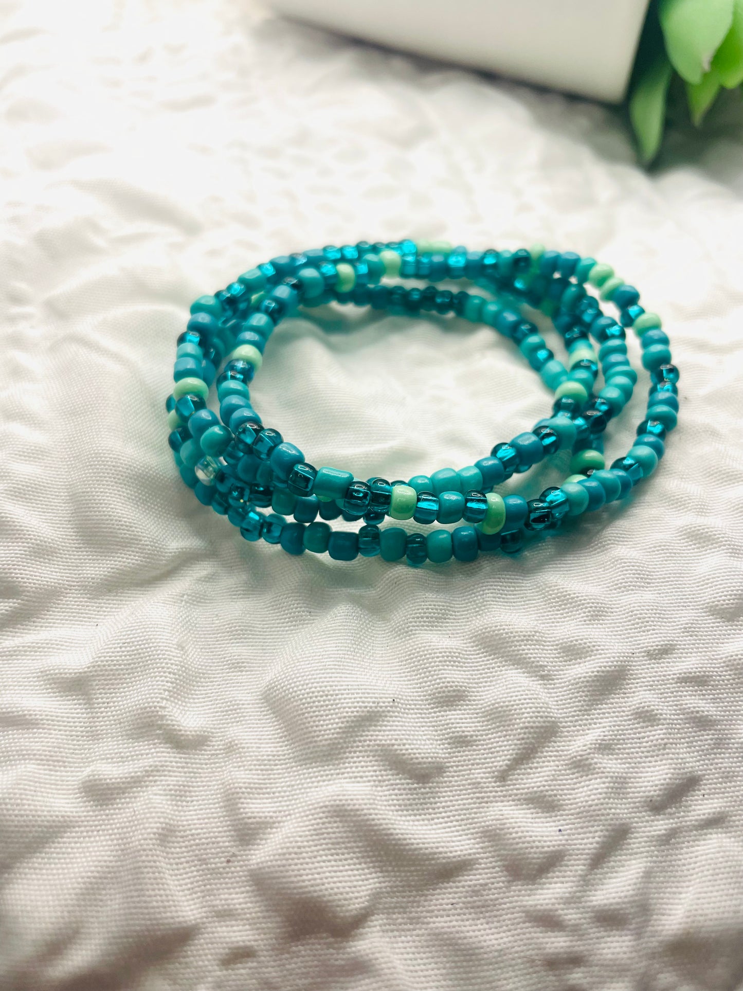 Turquoise blue green colored bracelet stack