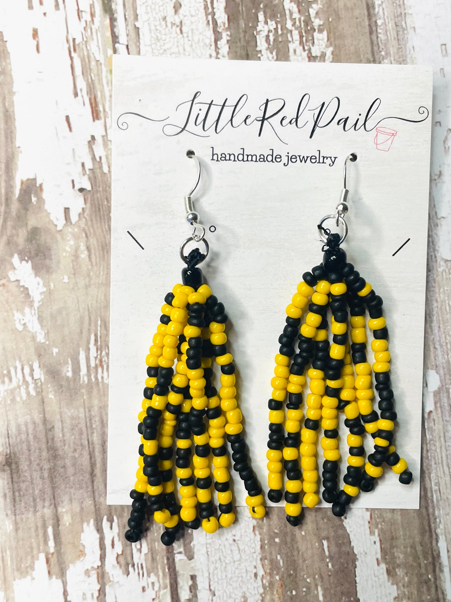Beaded team earrings, Ole Miss earrings, custom team earrings